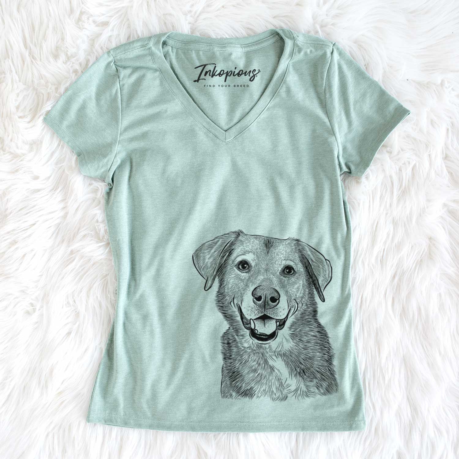 Bare Oliver the Mixed Breed - Women's V-neck Shirt