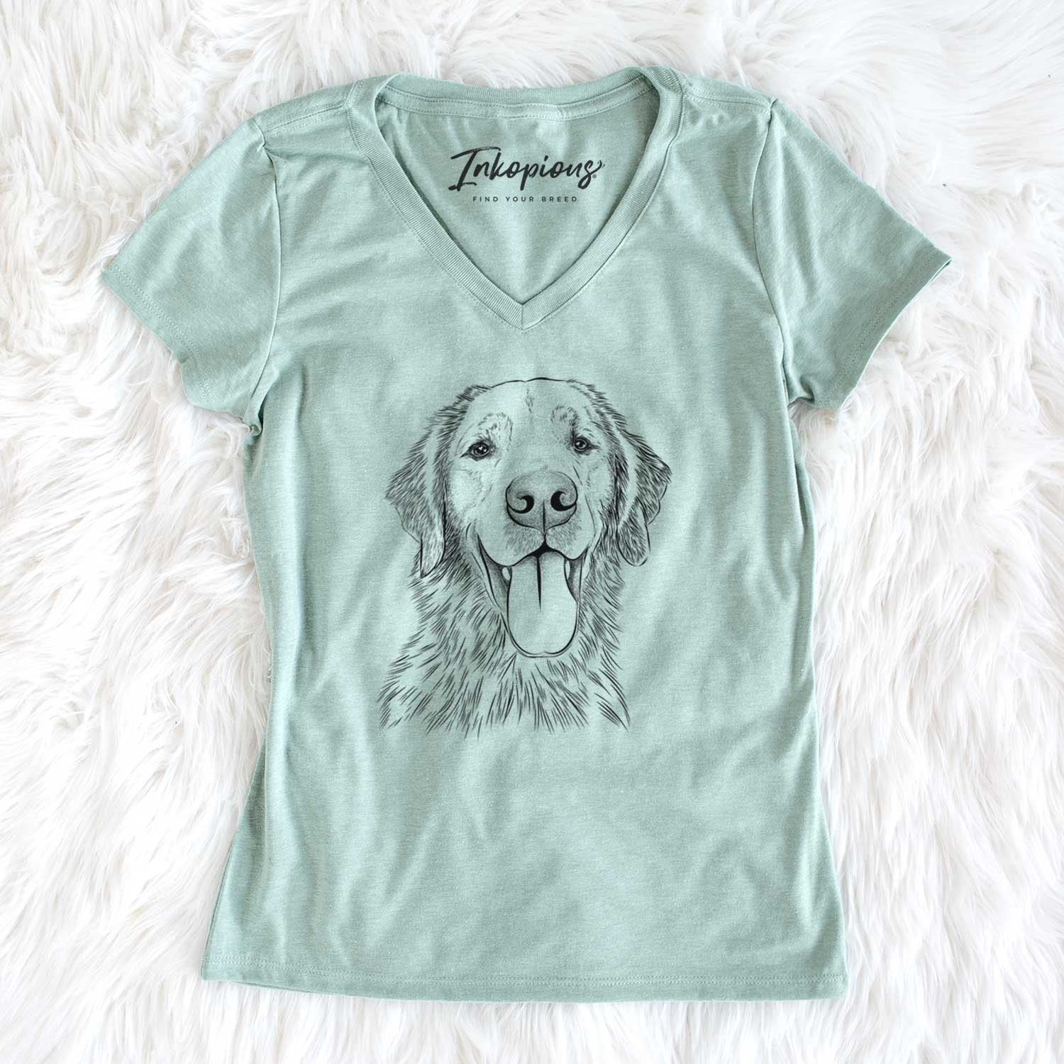 Bare Oliver Tredup the Golden Retriever - Women's V-neck Shirt