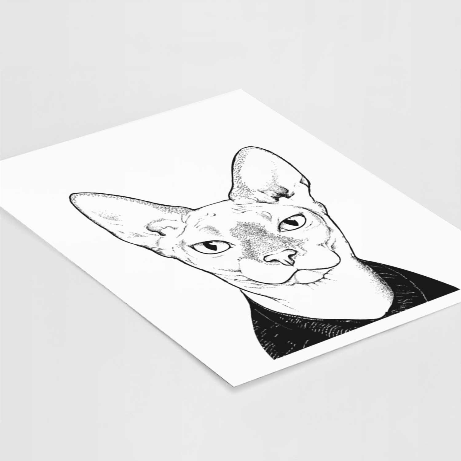 Oliver Watson the Sphynx Cat Art Print