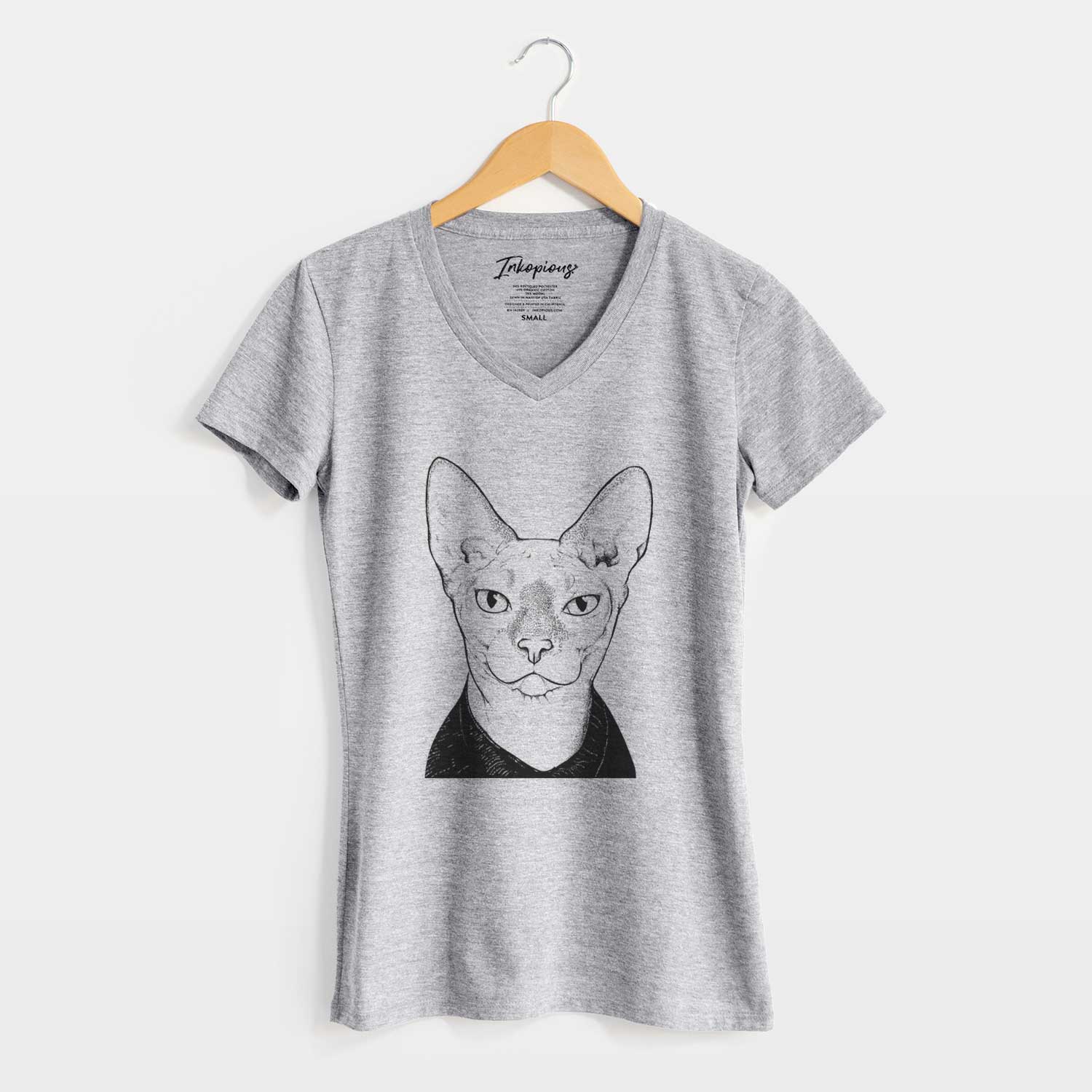 Bare Oliver Watson the Sphynx Cat - Women's V-neck Shirt
