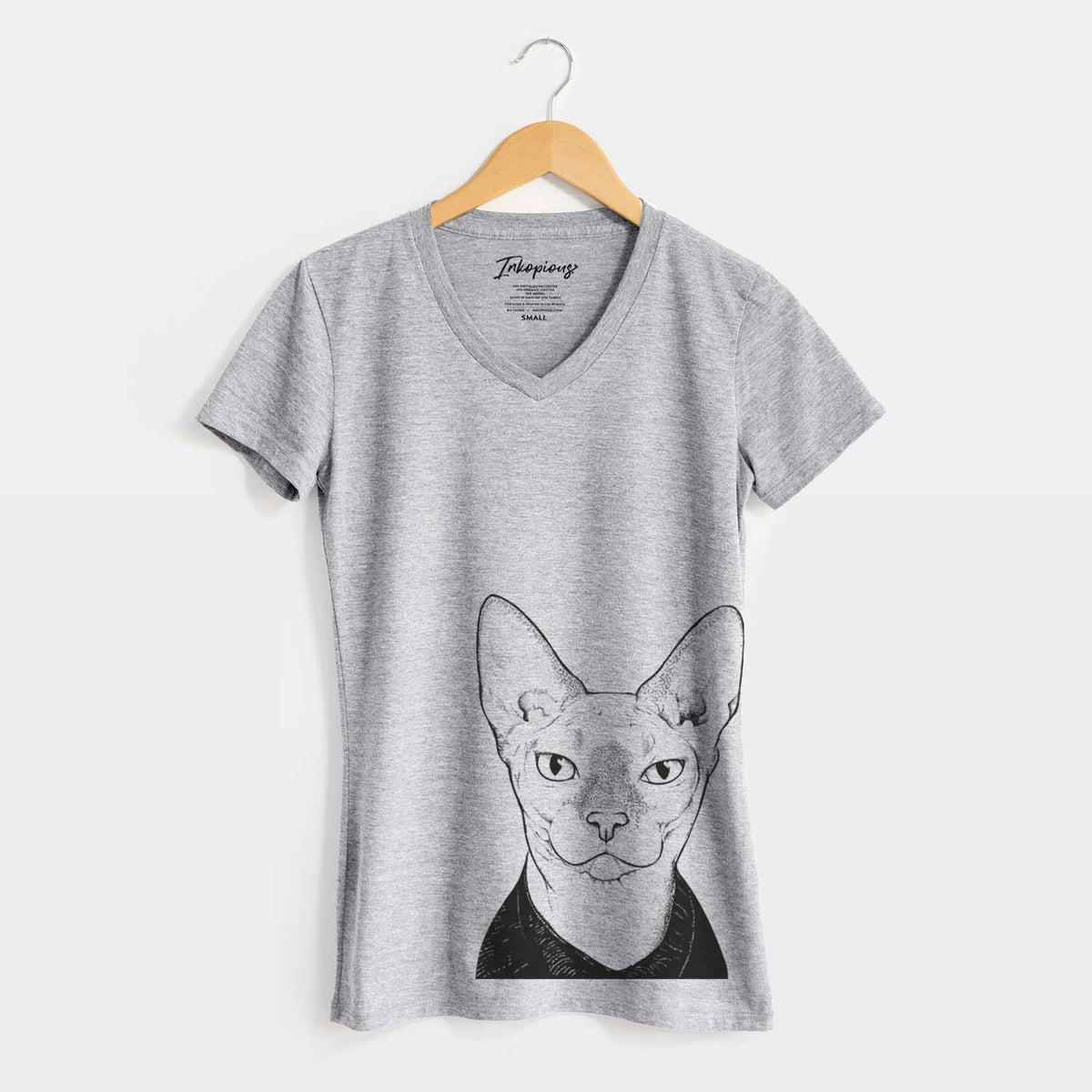 Bare Oliver Watson the Sphynx Cat - Women's V-neck Shirt