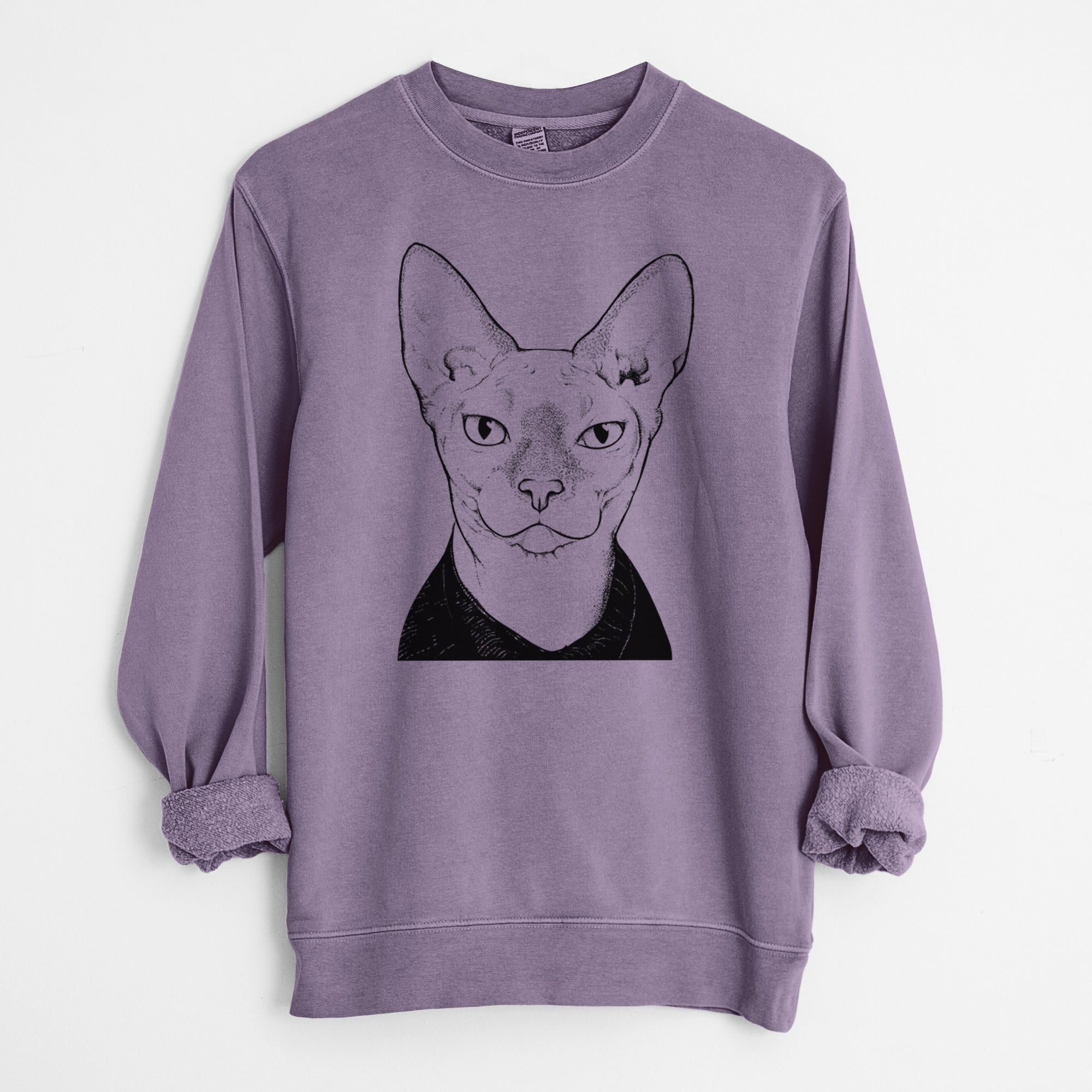 Bare Oliver Watson the Sphynx Cat - Unisex Pigment Dyed Crew Sweatshirt