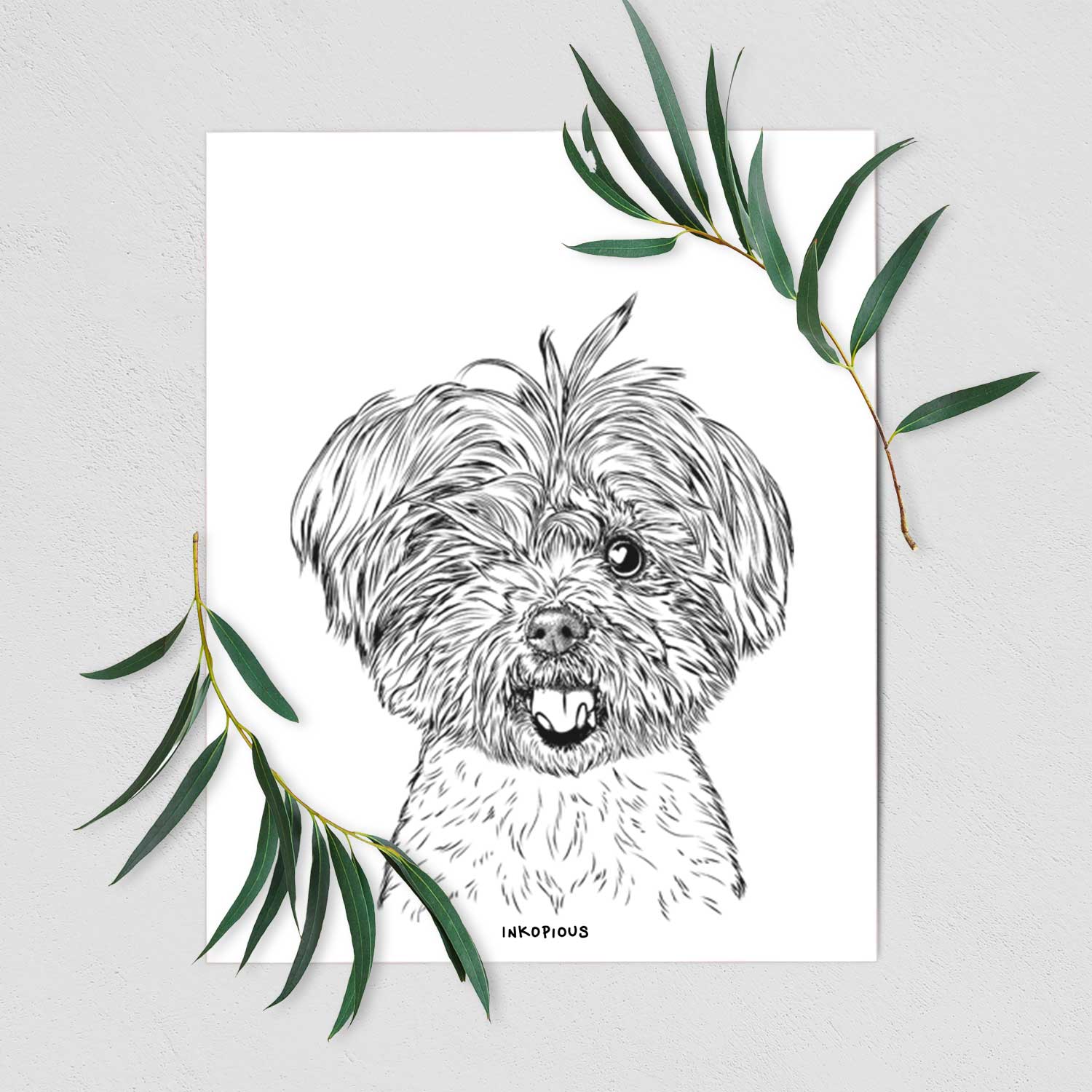 Oliver the Yorkie Mix Art Print