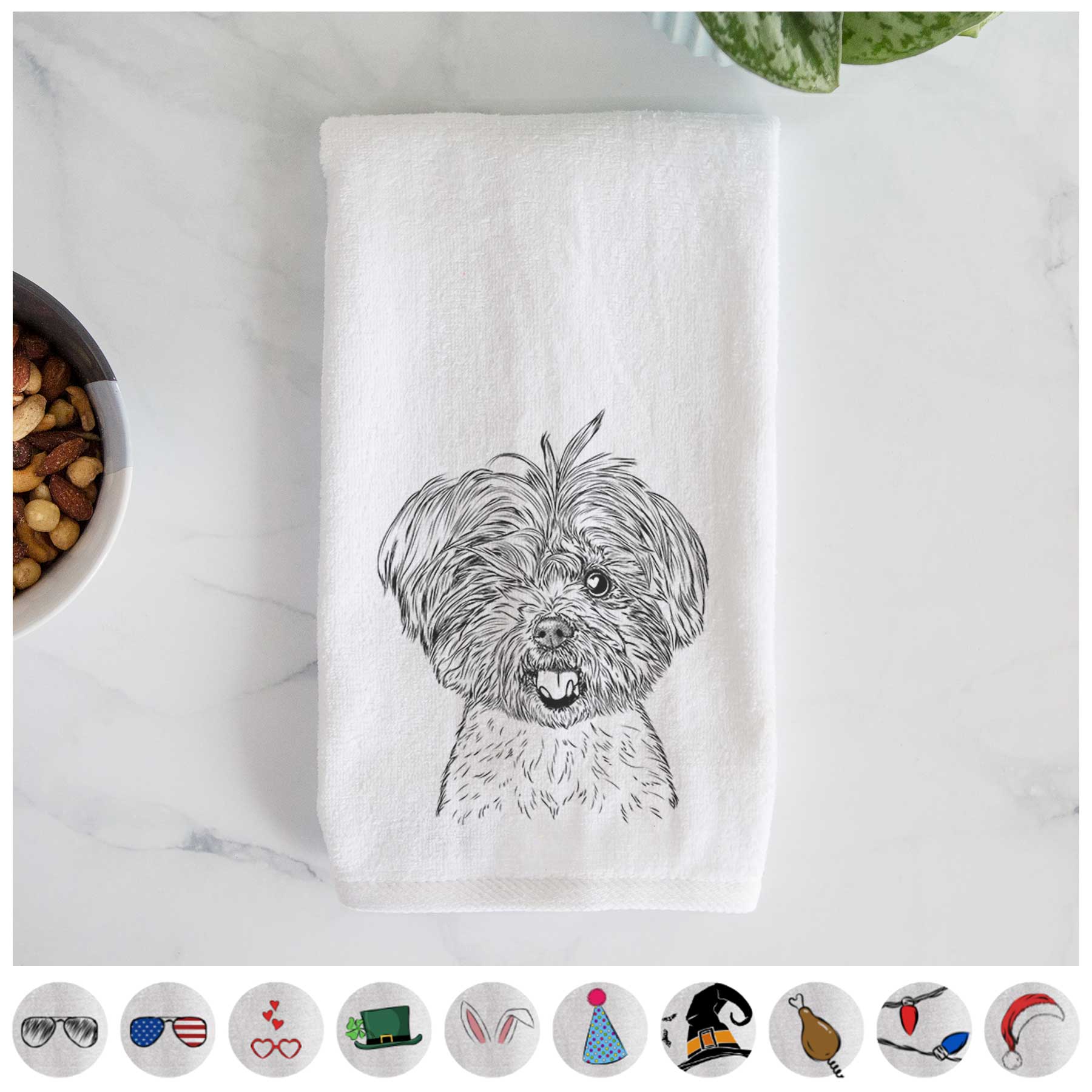 Oliver the Yorkie Mix Decorative Hand Towel