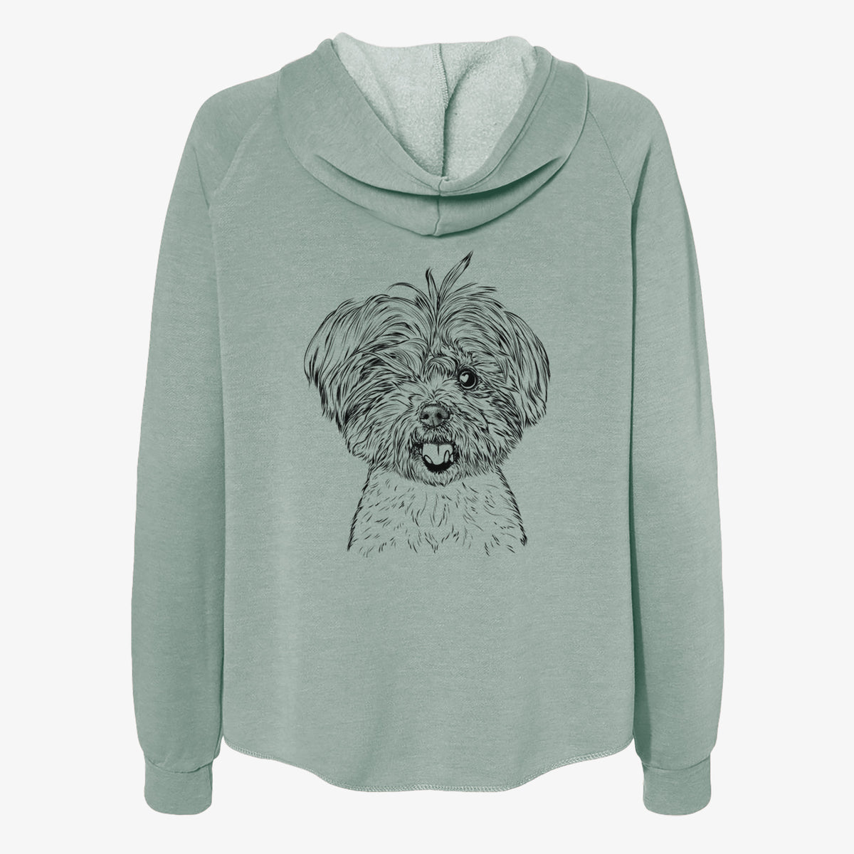 Oliver the Yorkie Mix - Women's Cali Wave Zip-Up Sweatshirt