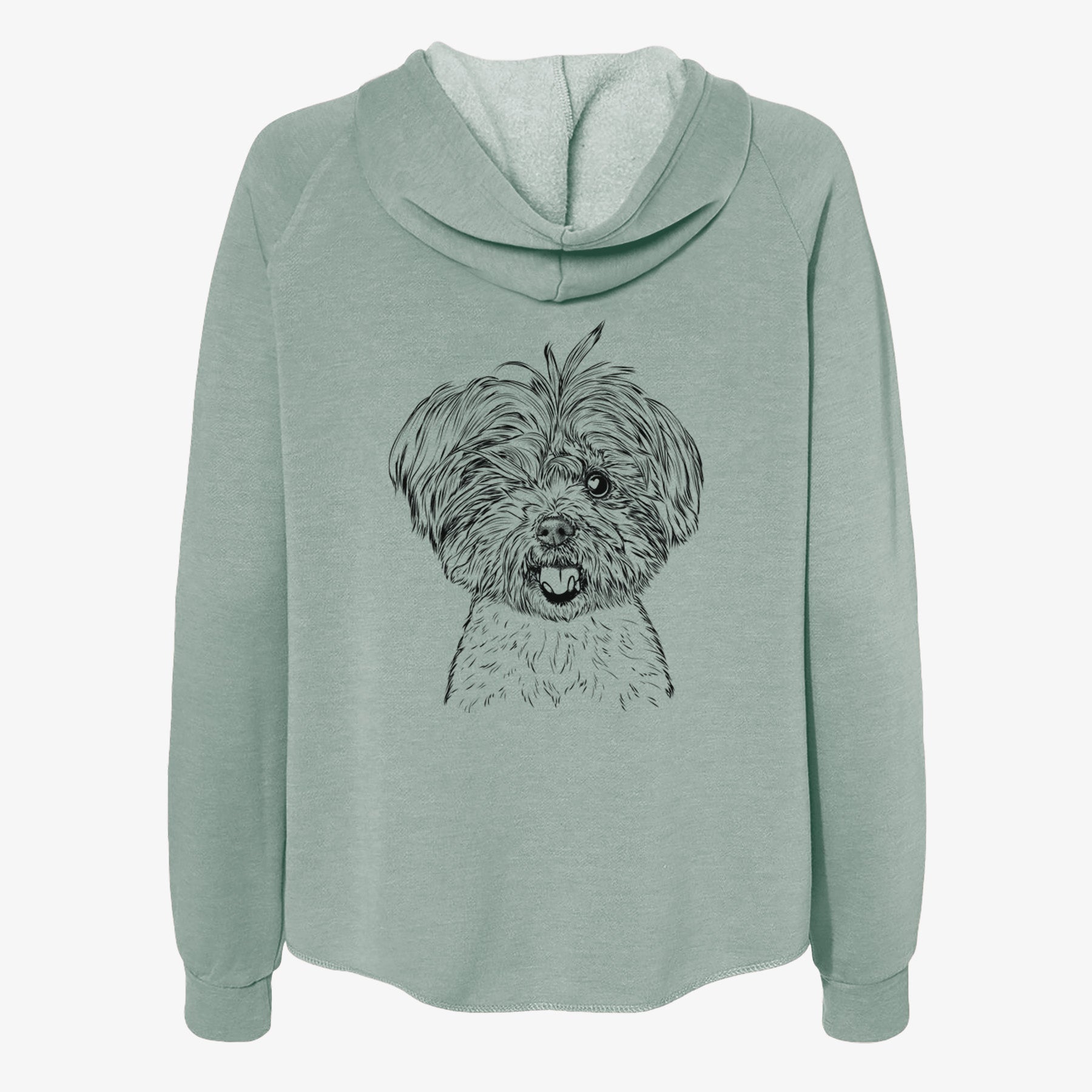 Oliver the Yorkie Mix - Women's Cali Wave Zip-Up Sweatshirt