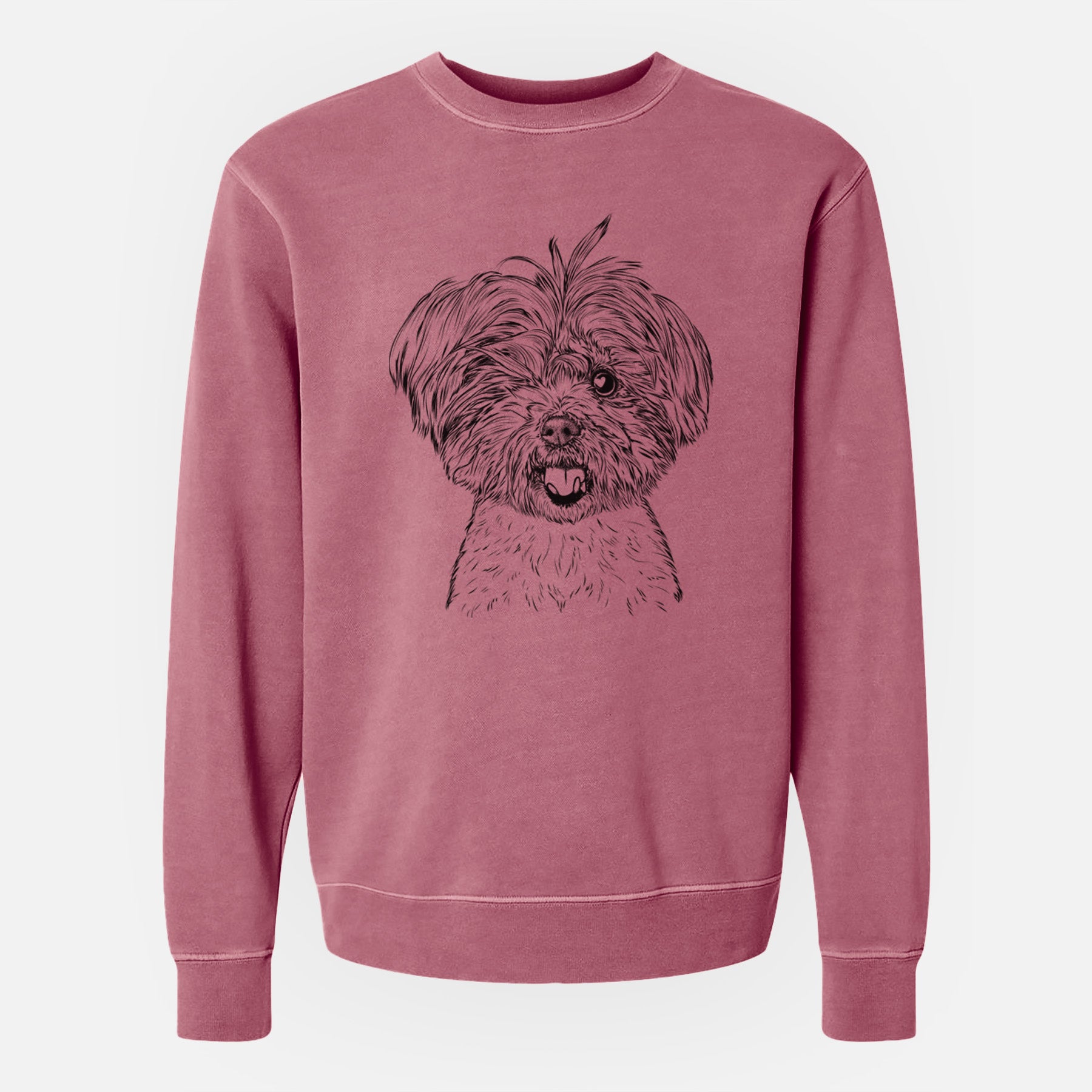 Bare Oliver the Yorkie Mix - Unisex Pigment Dyed Crew Sweatshirt