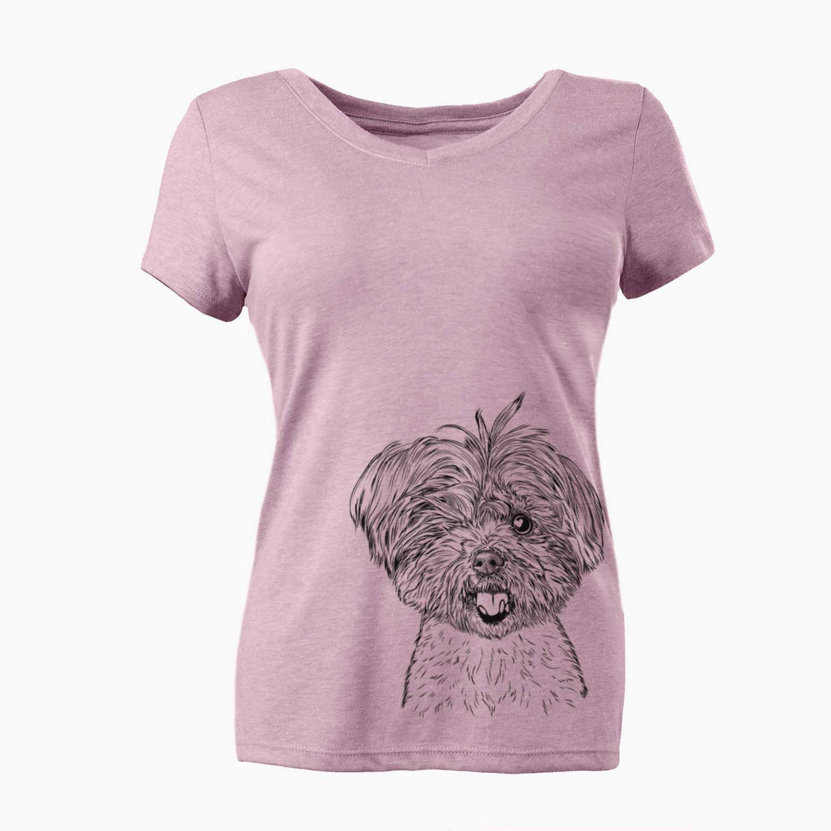 Bare Oliver the Yorkie Mix - Women's V-neck Shirt