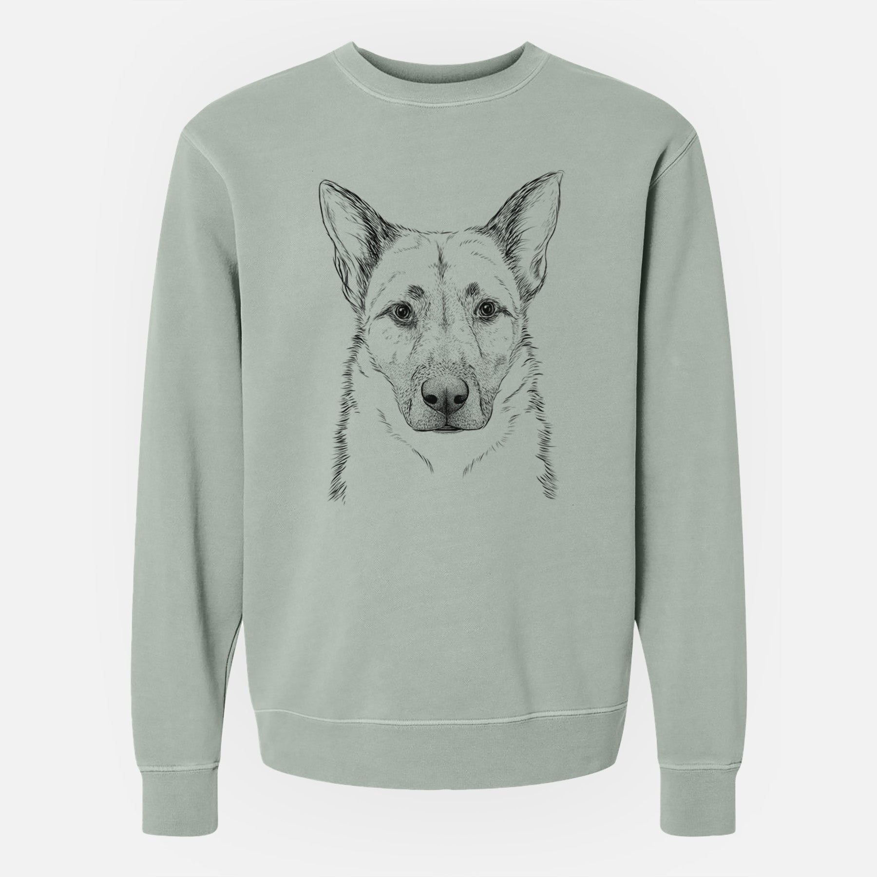 Bare Oliverno the German Shepherd - Unisex Pigment Dyed Crew Sweatshirt