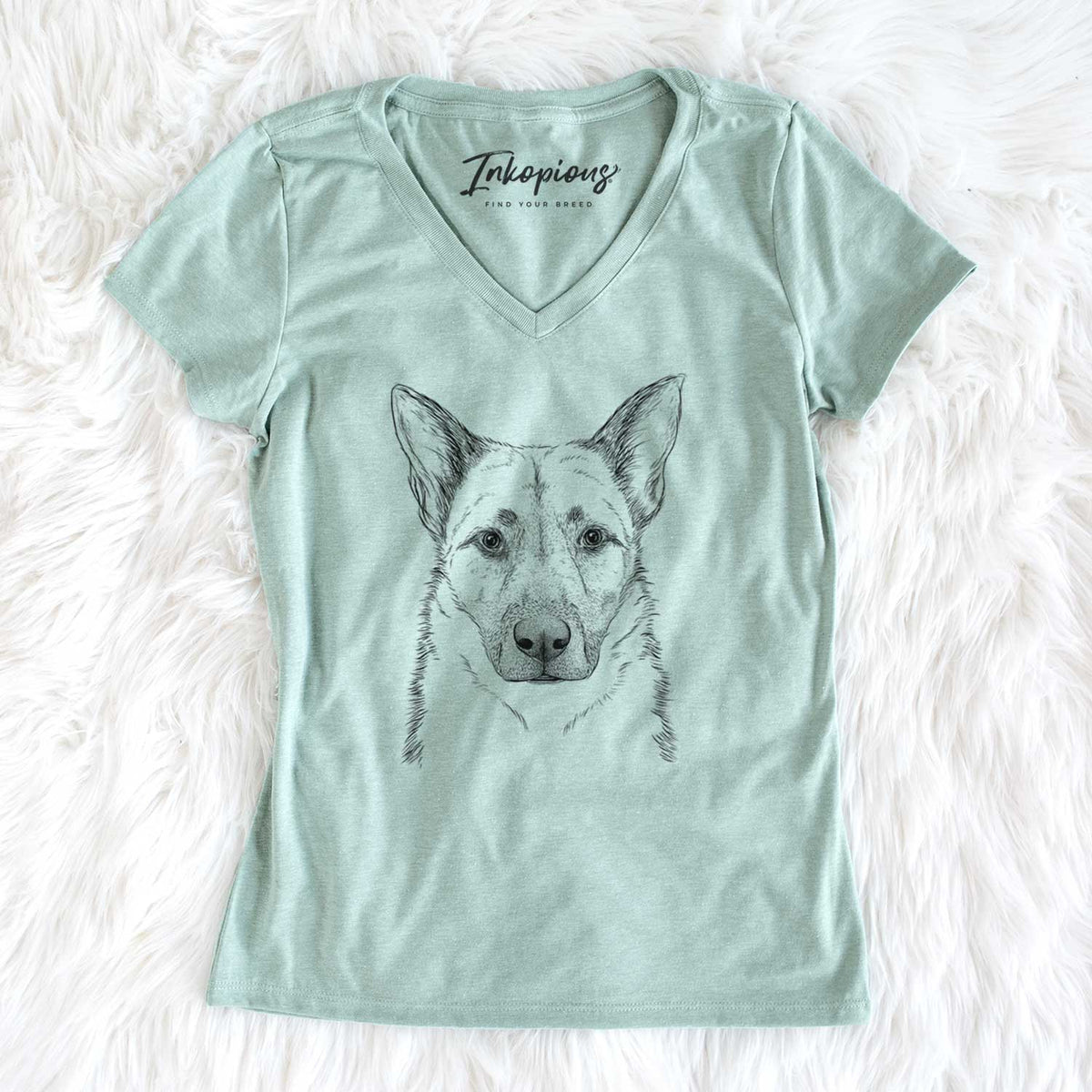 Bare Oliverno the German Shepherd - Women&#39;s V-neck Shirt