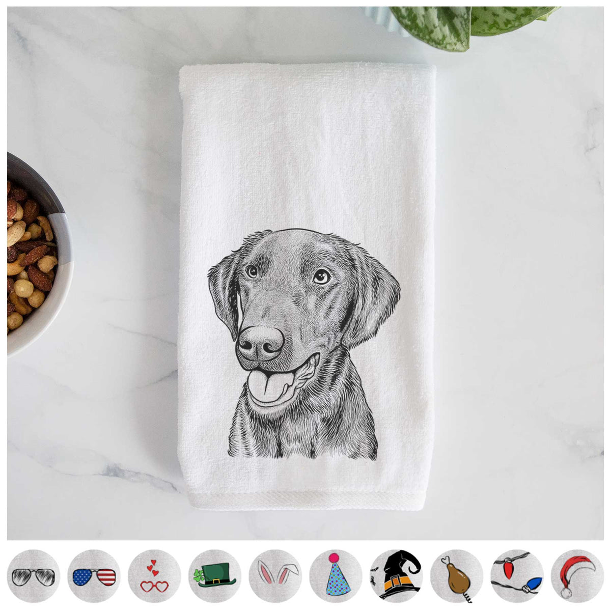 Onyx the Labrador Retriever Decorative Hand Towel