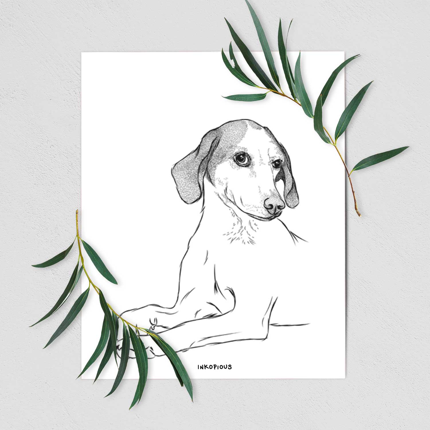 Opie the Foxhound Art Print
