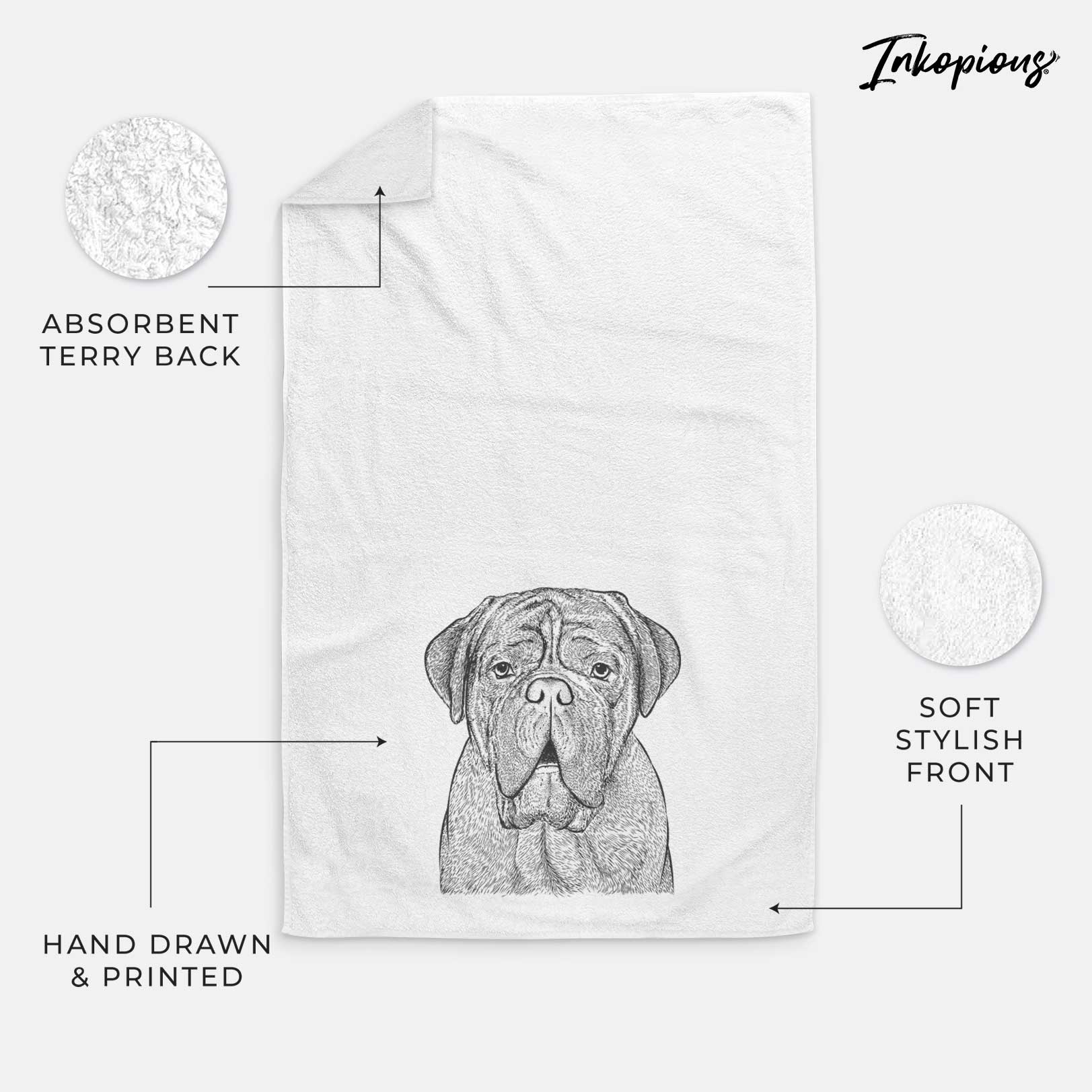 Optimus the Dogue de Bordeaux Decorative Hand Towel