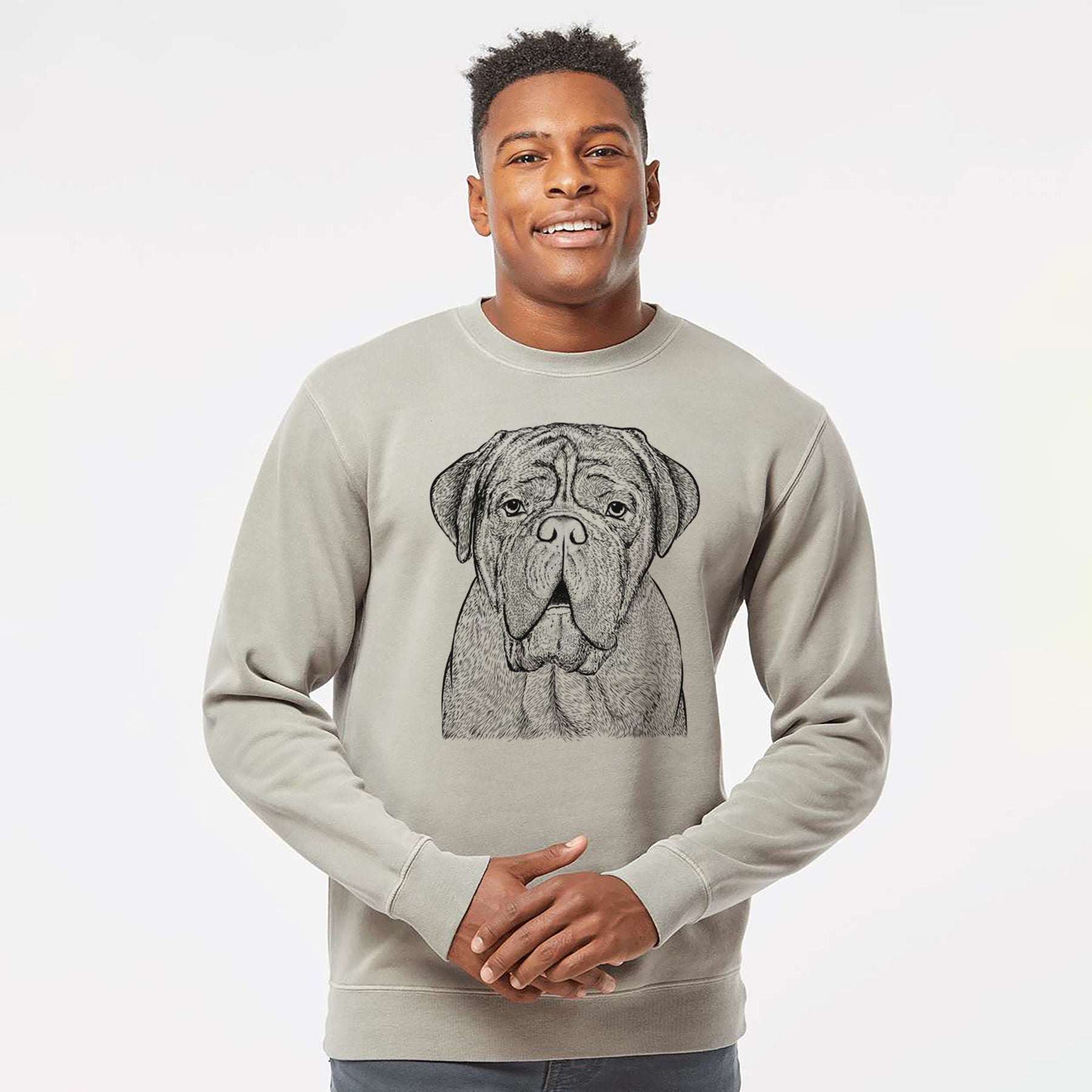 Bare Optimus the Dogue de Bordeaux - Unisex Pigment Dyed Crew Sweatshirt