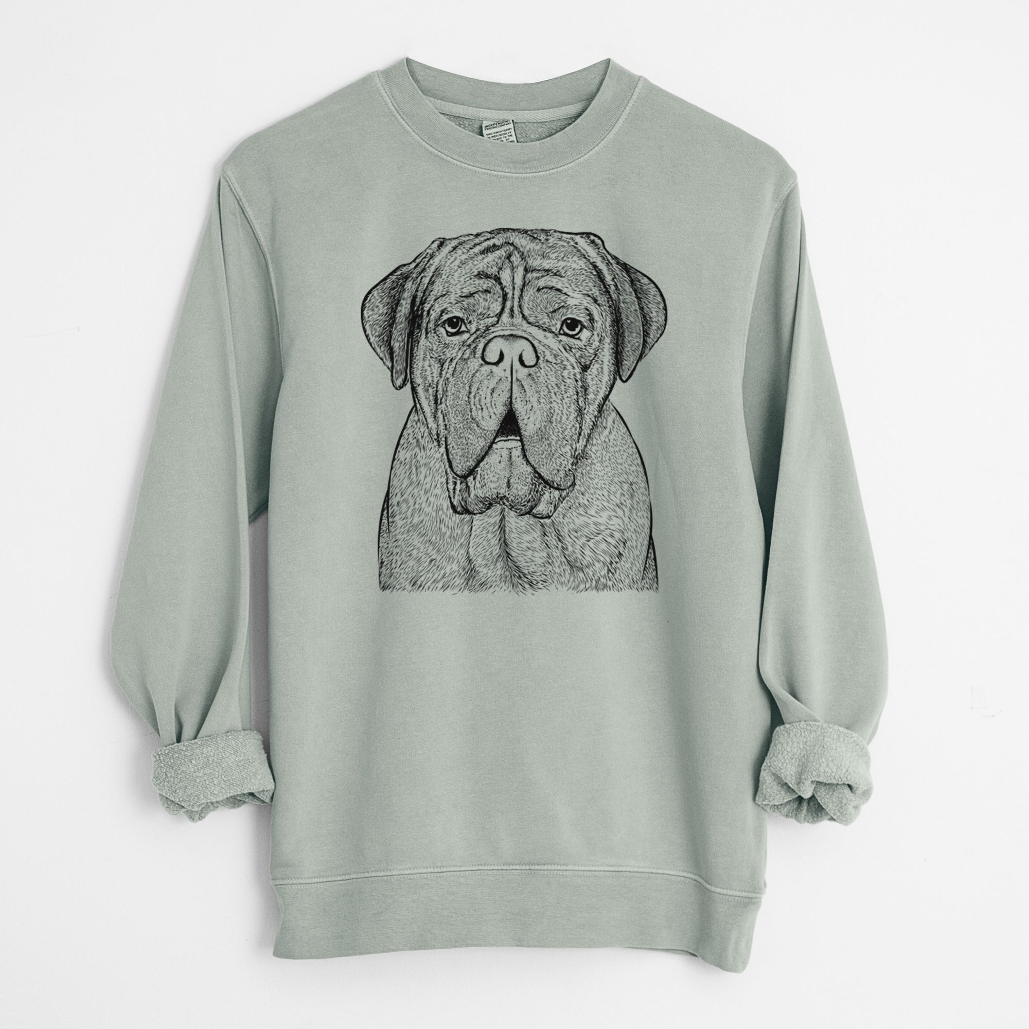 Bare Optimus the Dogue de Bordeaux - Unisex Pigment Dyed Crew Sweatshirt