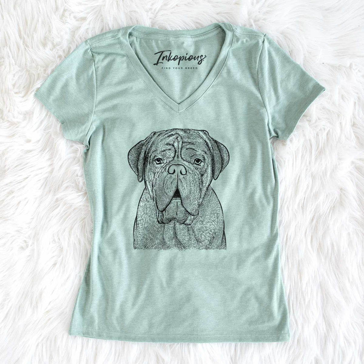 Bare Optimus the Dogue de Bordeaux - Women&#39;s V-neck Shirt