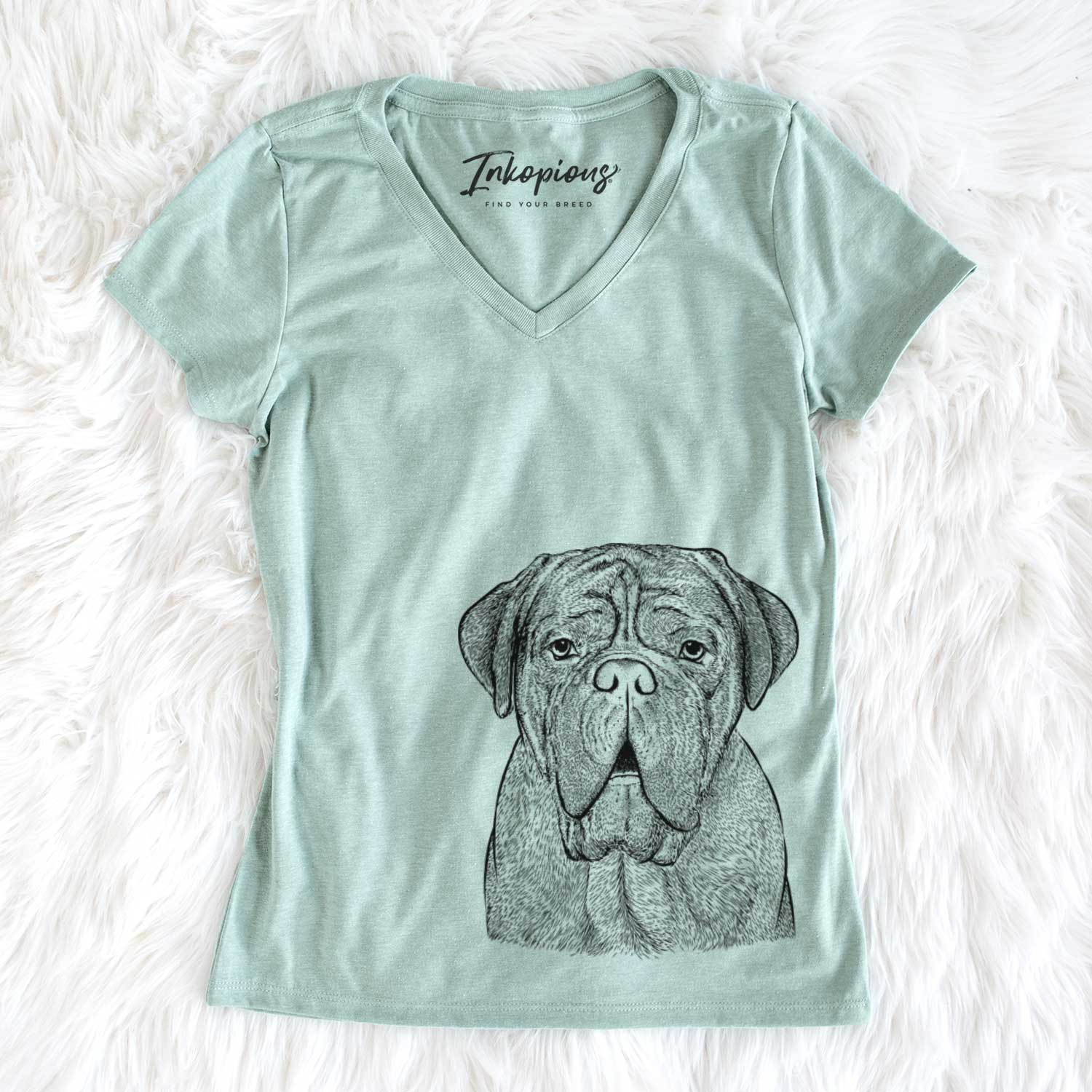 Bare Optimus the Dogue de Bordeaux - Women's V-neck Shirt