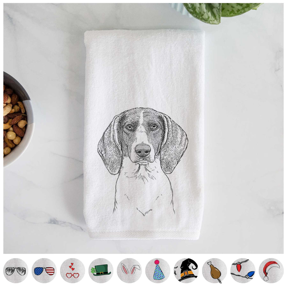 Orin the Treeing Walker Coonhound Decorative Hand Towel