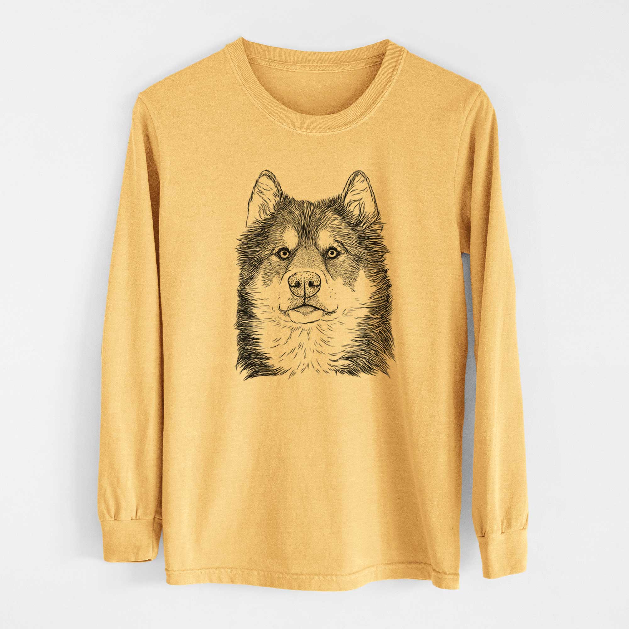 Bare Oskar the Canadian Eskimo Dog - Heavyweight 100% Cotton Long Sleeve