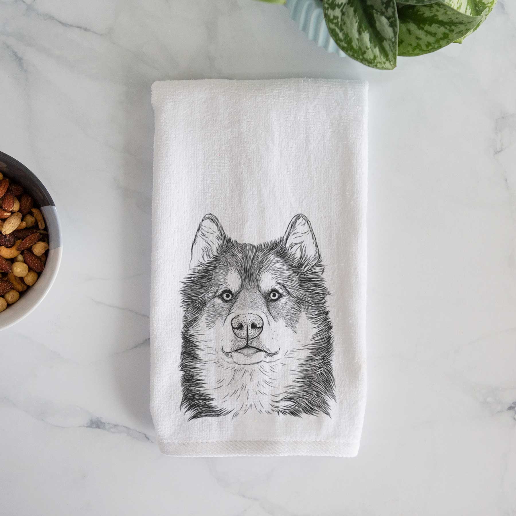 Oskar the Canadian Eskimo Dog Decorative Hand Towel