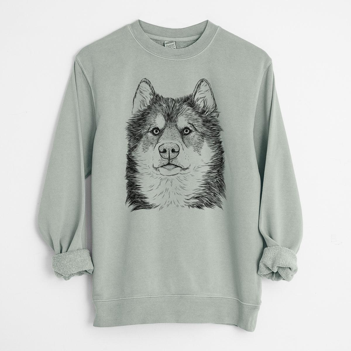 Bare Oskar the Canadian Eskimo Dog - Unisex Pigment Dyed Crew Sweatshirt