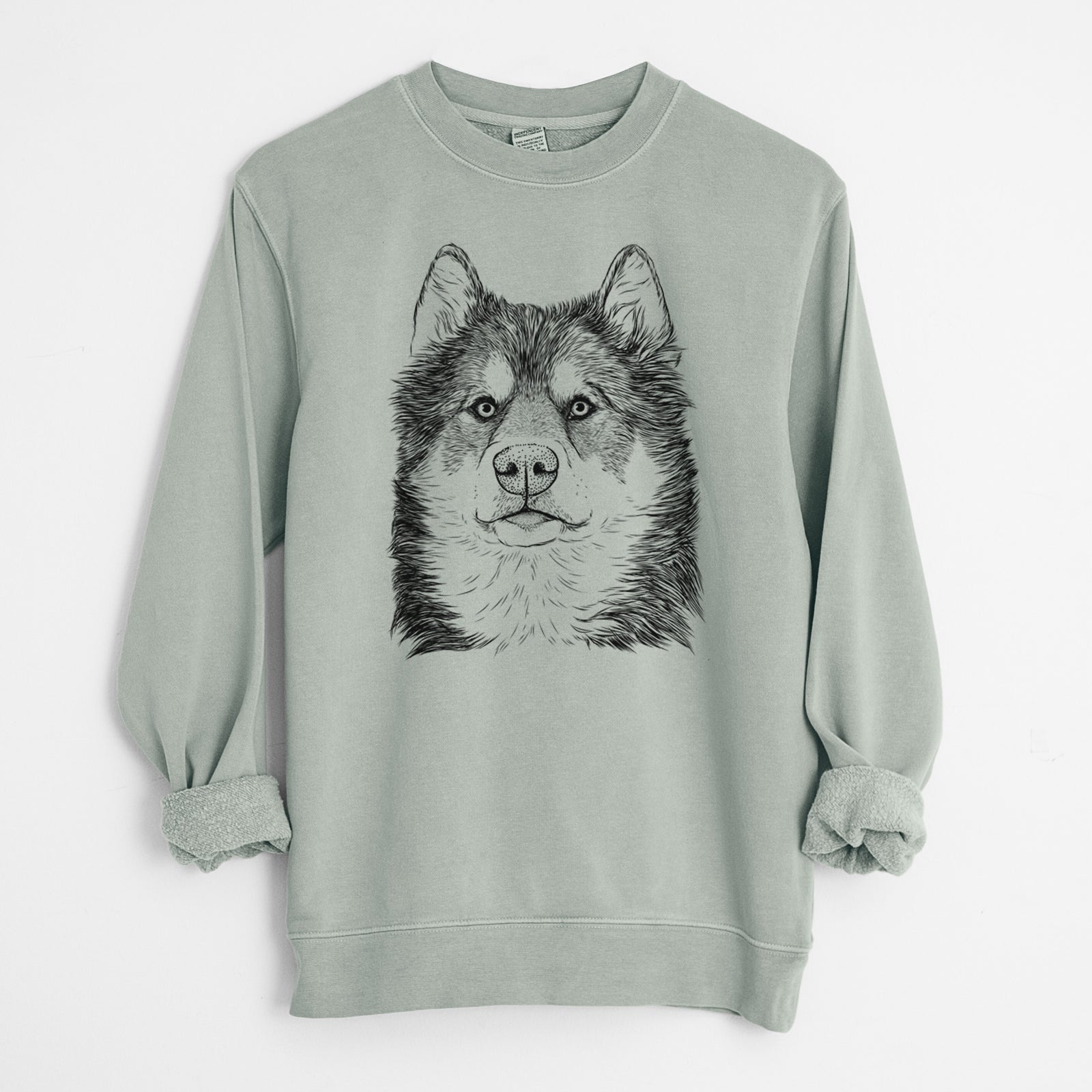 Bare Oskar the Canadian Eskimo Dog - Unisex Pigment Dyed Crew Sweatshirt