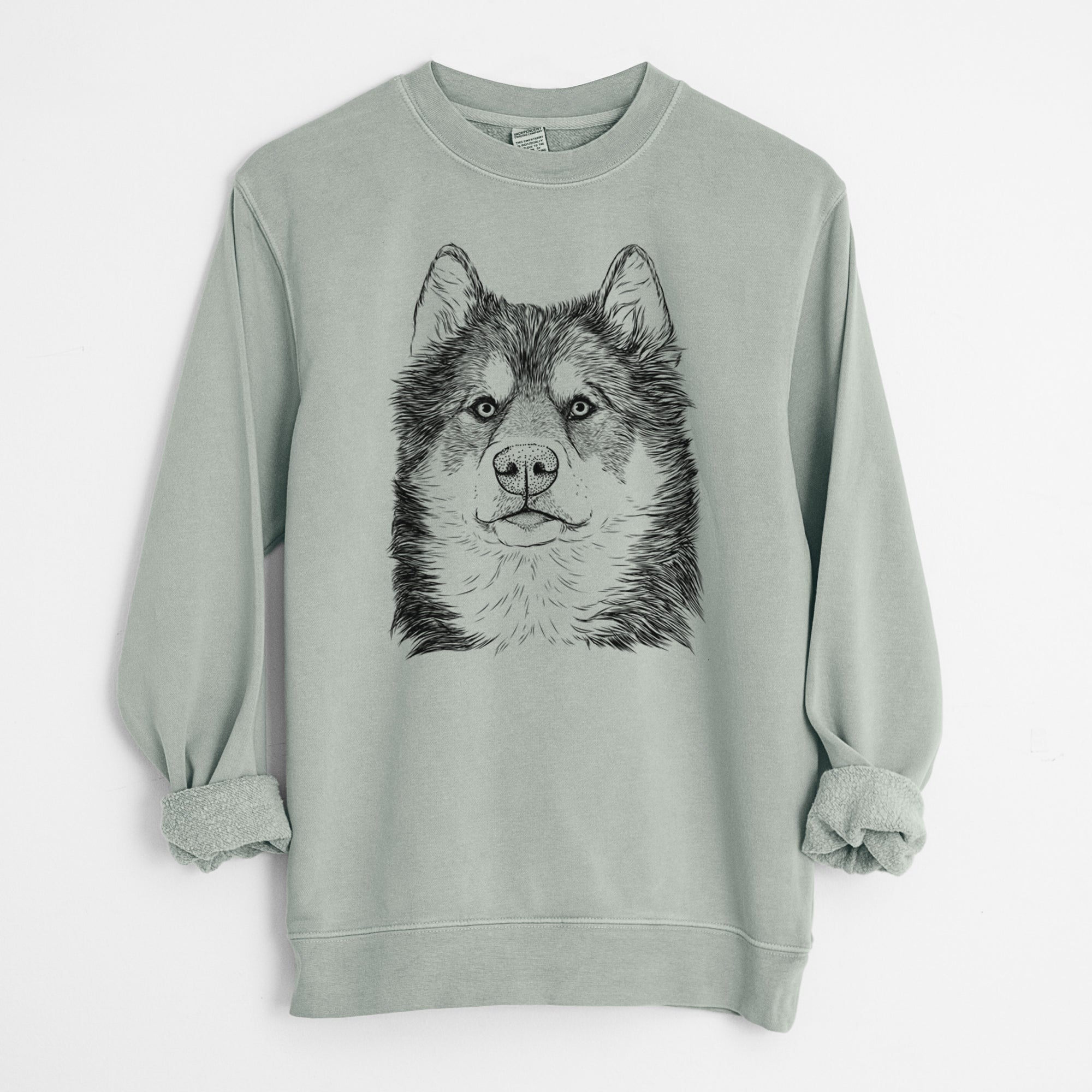 Bare Oskar the Canadian Eskimo Dog - Unisex Pigment Dyed Crew Sweatshirt