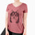 Bare Oskar the Canadian Eskimo Dog - Women's V-neck Shirt