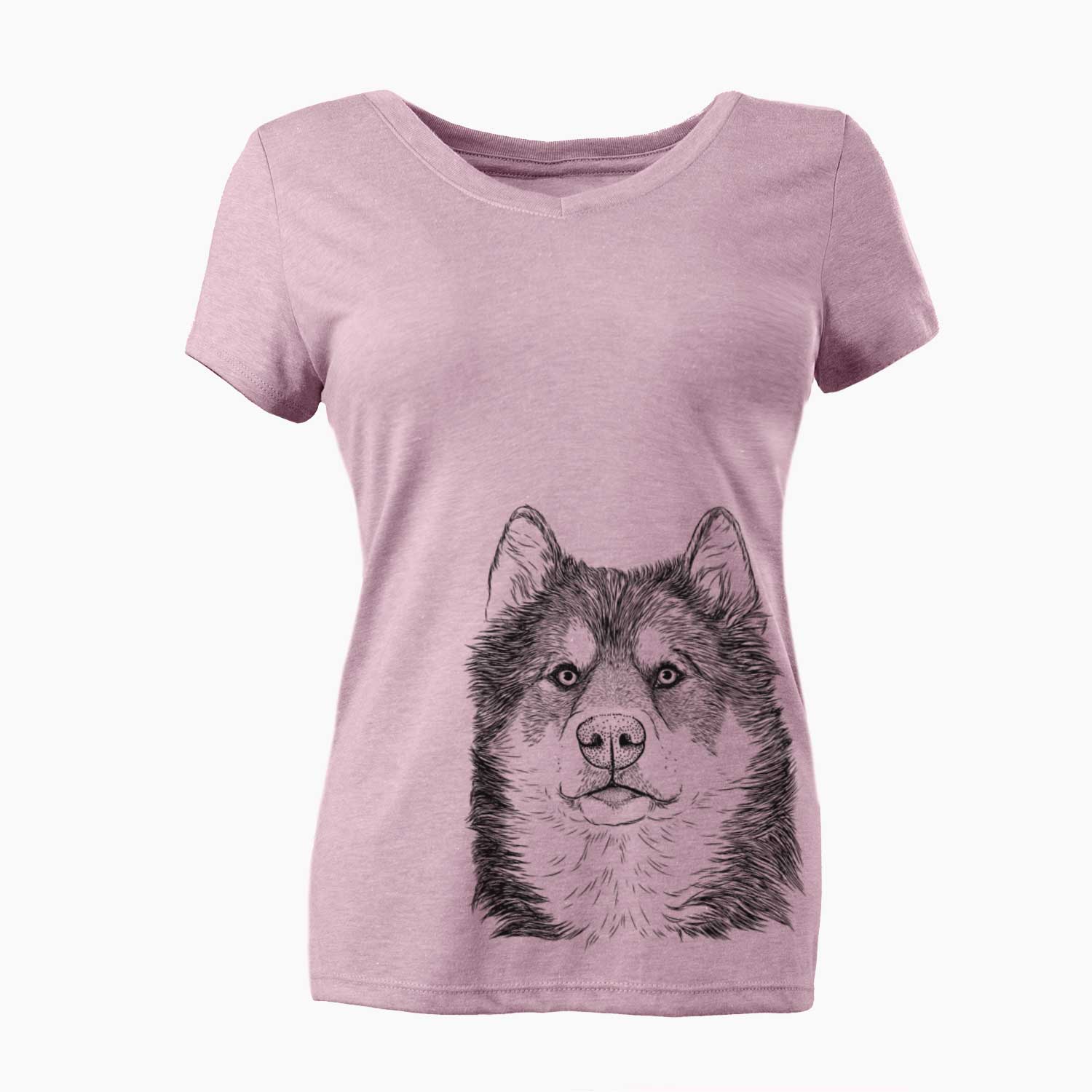 Bare Oskar the Canadian Eskimo Dog - Women's V-neck Shirt