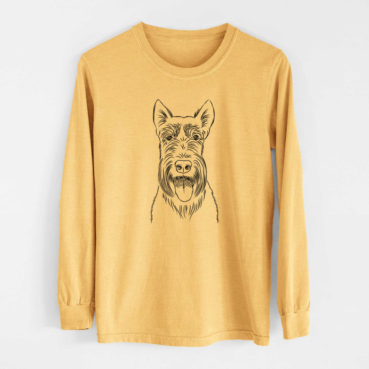Bare Oswald the Scottish Terrier - Heavyweight 100% Cotton Long Sleeve