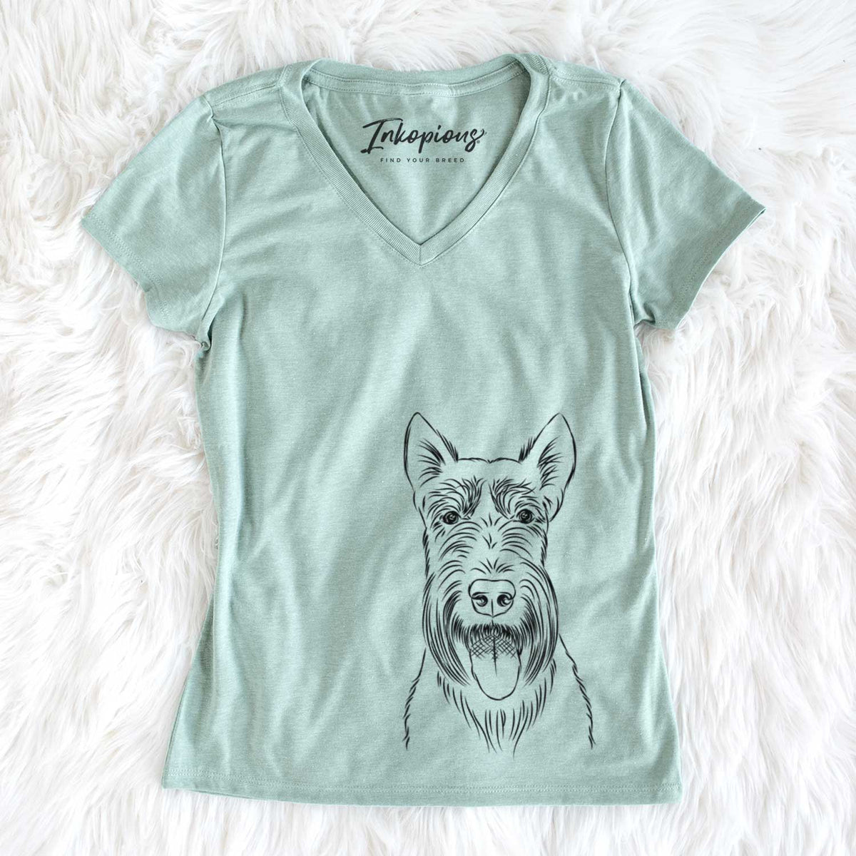 Bare Oswald the Scottish Terrier - Women's V-neck Shirt