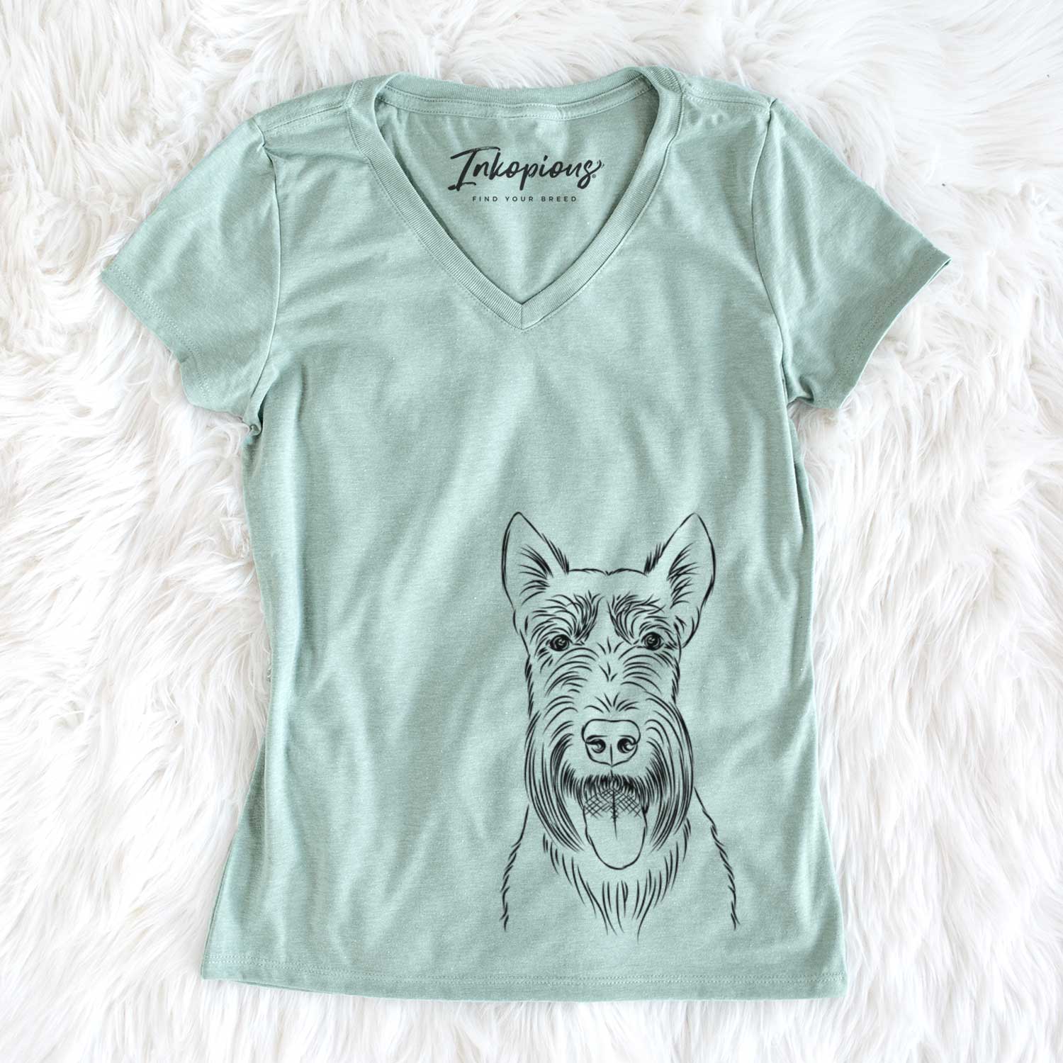Bare Oswald the Scottish Terrier - Women's V-neck Shirt