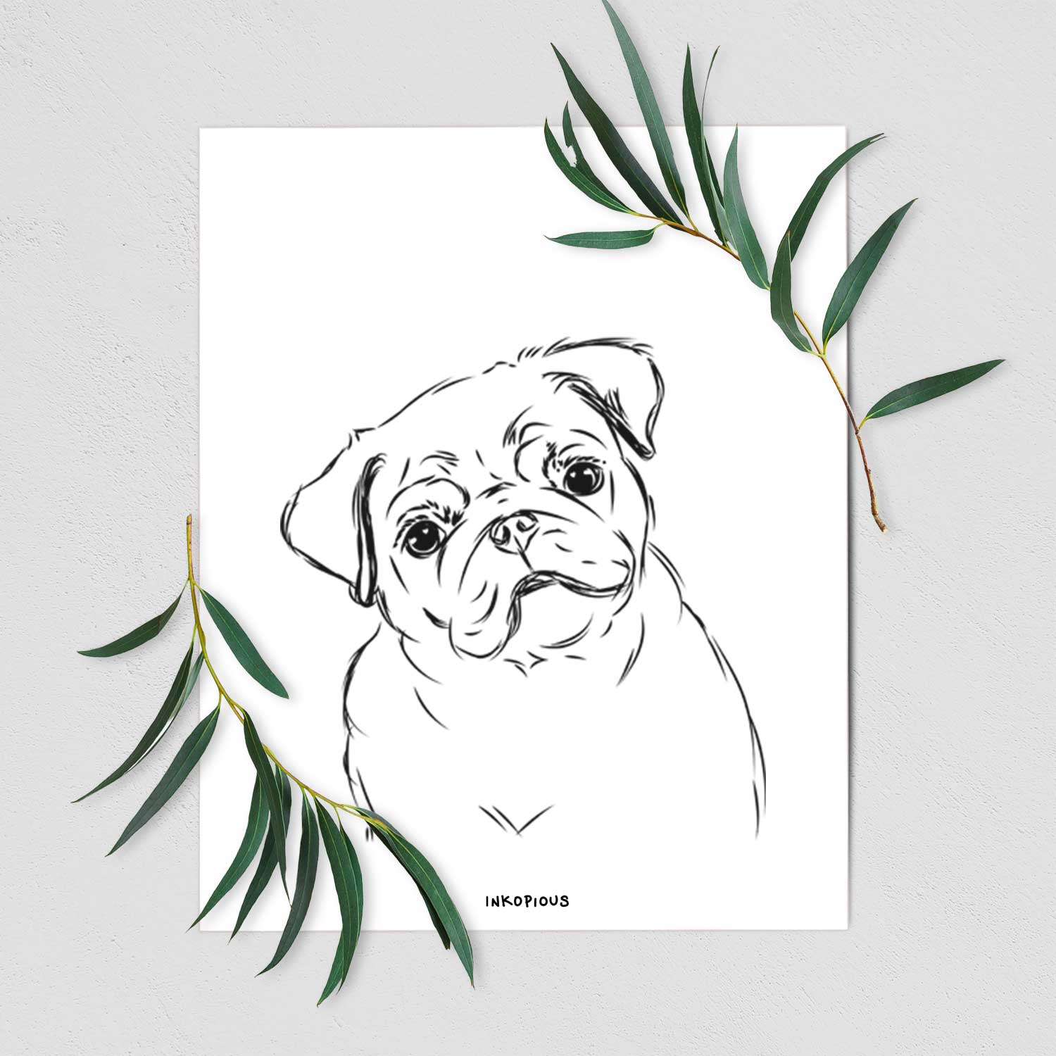 Otis the Pug Art Print