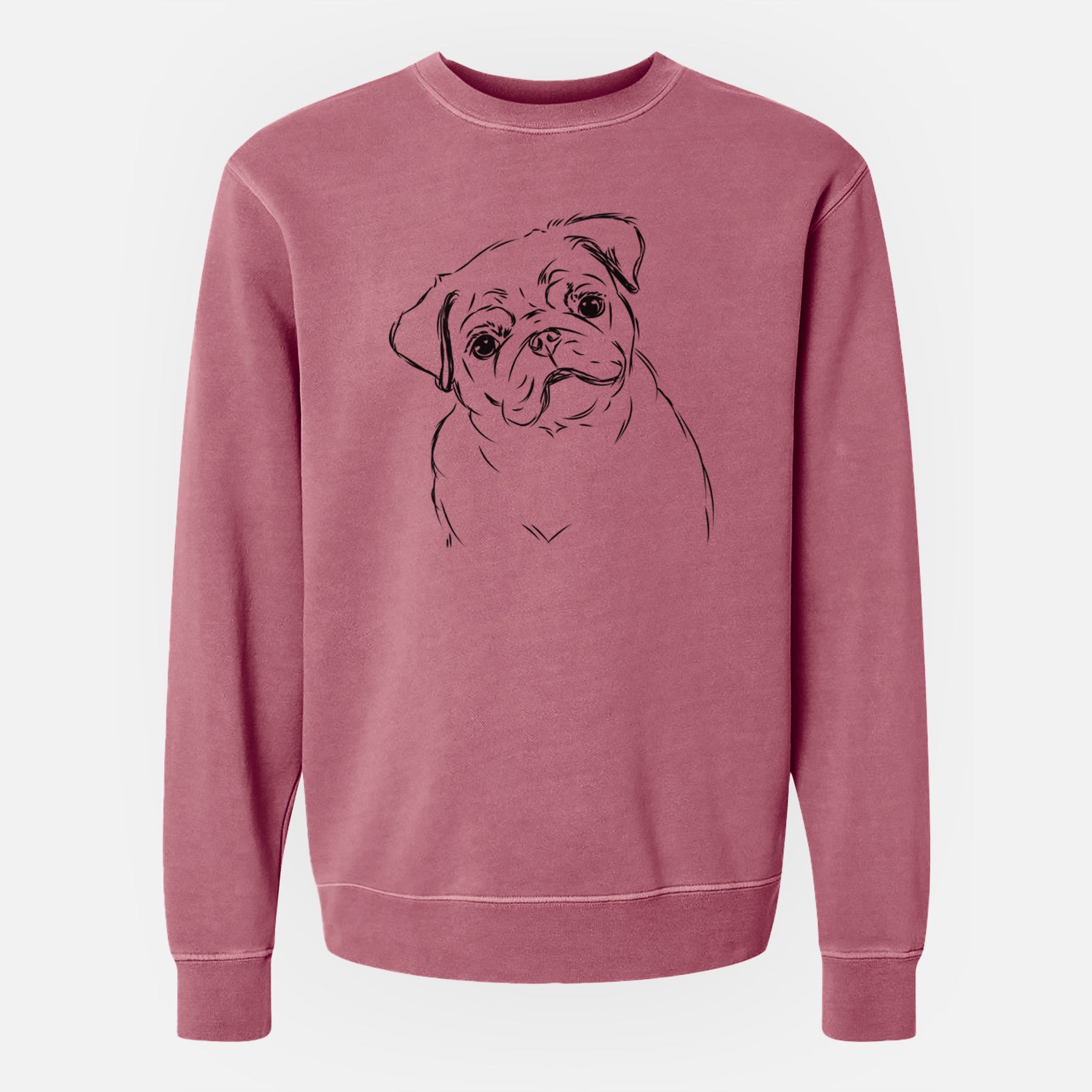 Bare Otis the Pug - Unisex Pigment Dyed Crew Sweatshirt