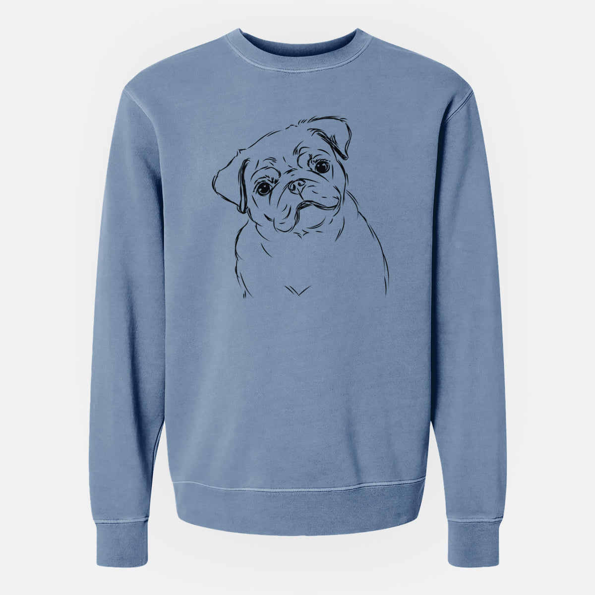 Bare Otis the Pug - Unisex Pigment Dyed Crew Sweatshirt