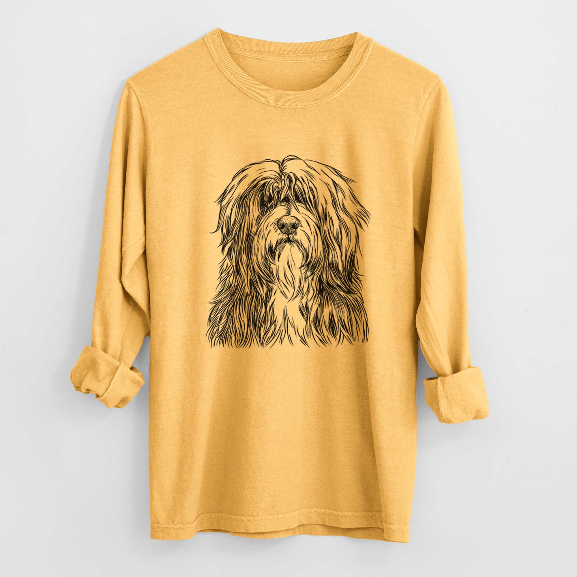 Bare Otto the Polish Lowland Sheepdog - Heavyweight 100% Cotton Long Sleeve