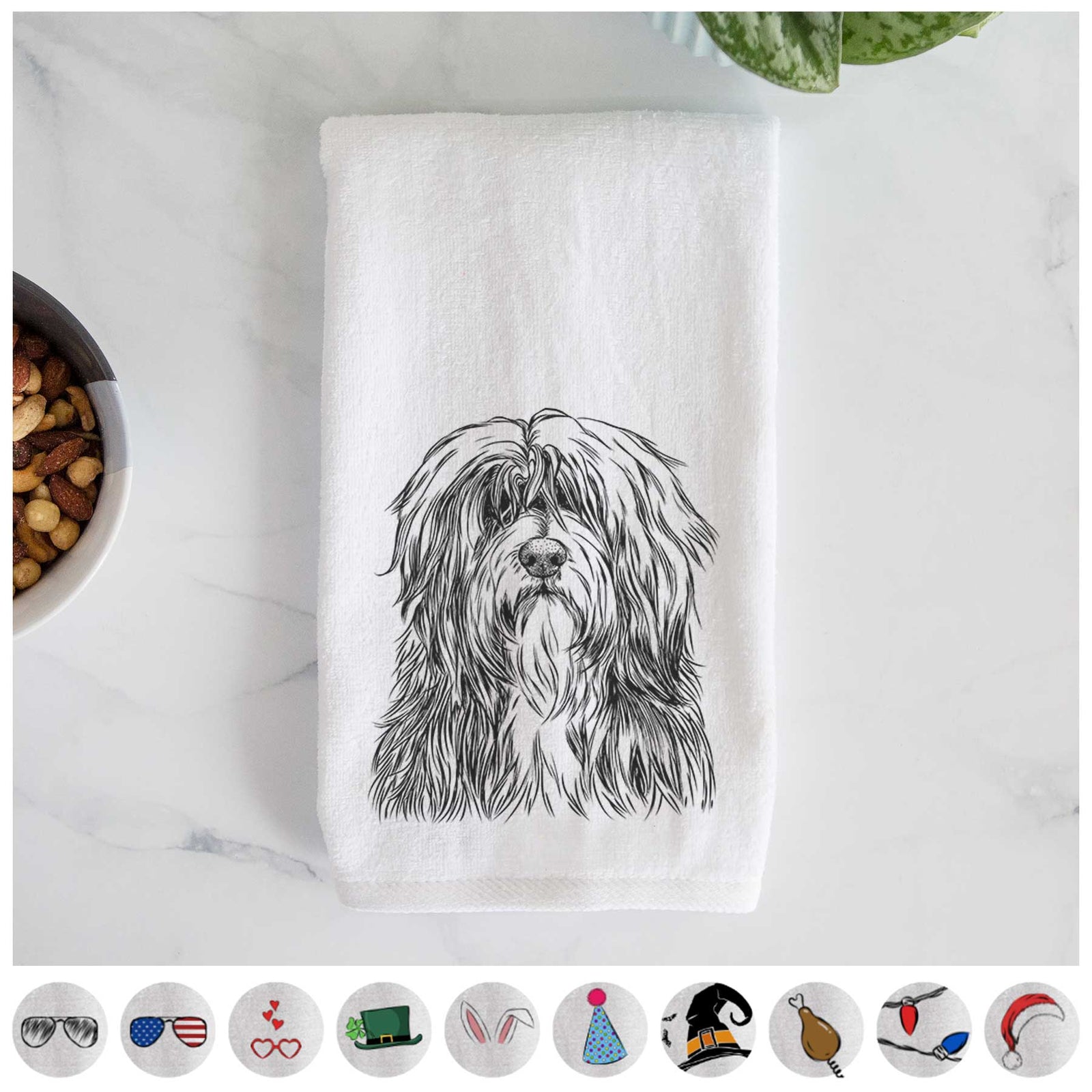 Otto the Polish Lowland Sheepdog Decorative Hand Towel