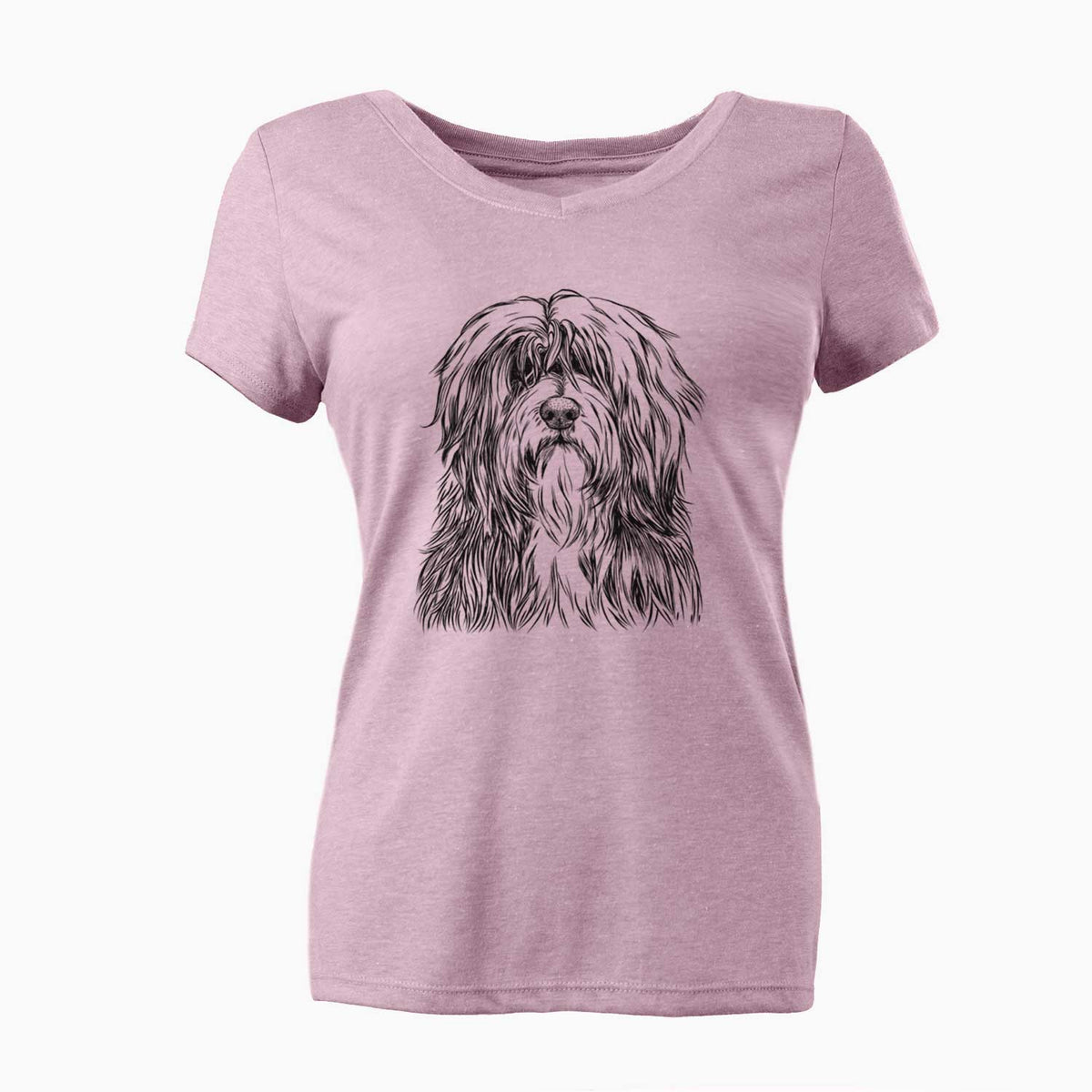 Bare Otto the Polish Lowland Sheepdog - Women's V-neck Shirt