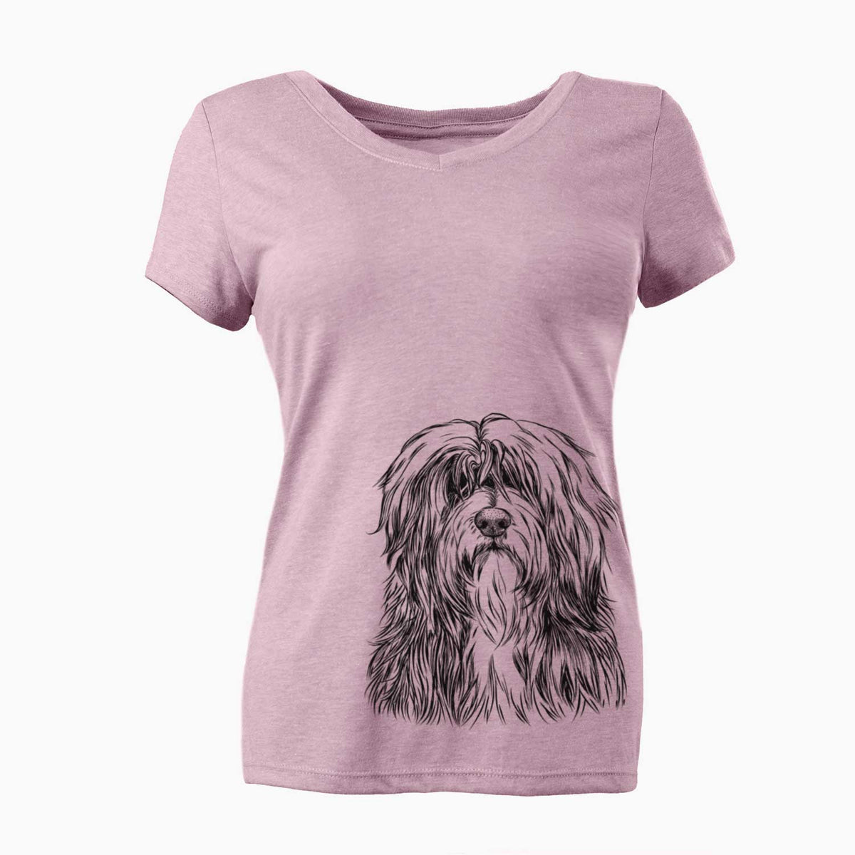 Bare Otto the Polish Lowland Sheepdog - Women's V-neck Shirt