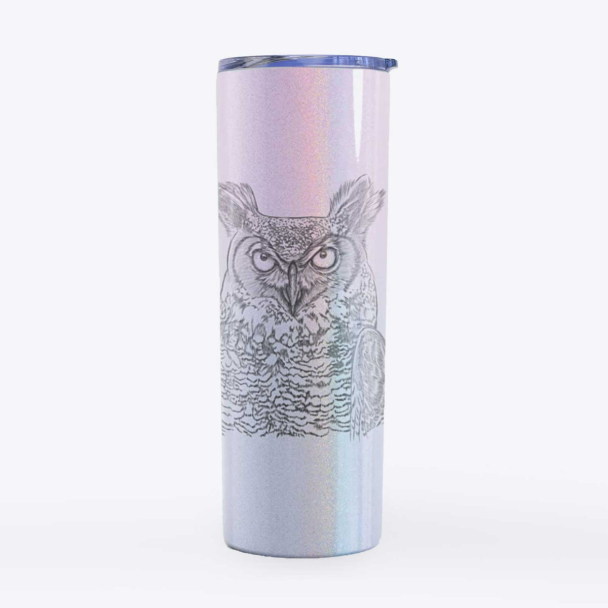 Ozwald the Grey Horned Owl - 20oz Skinny Tumbler