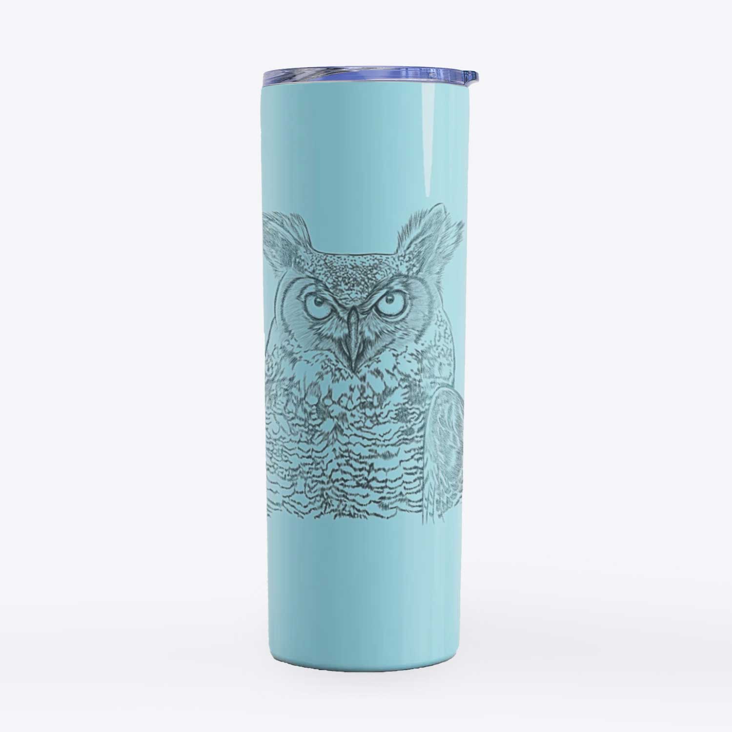 Ozwald the Grey Horned Owl - 20oz Skinny Tumbler