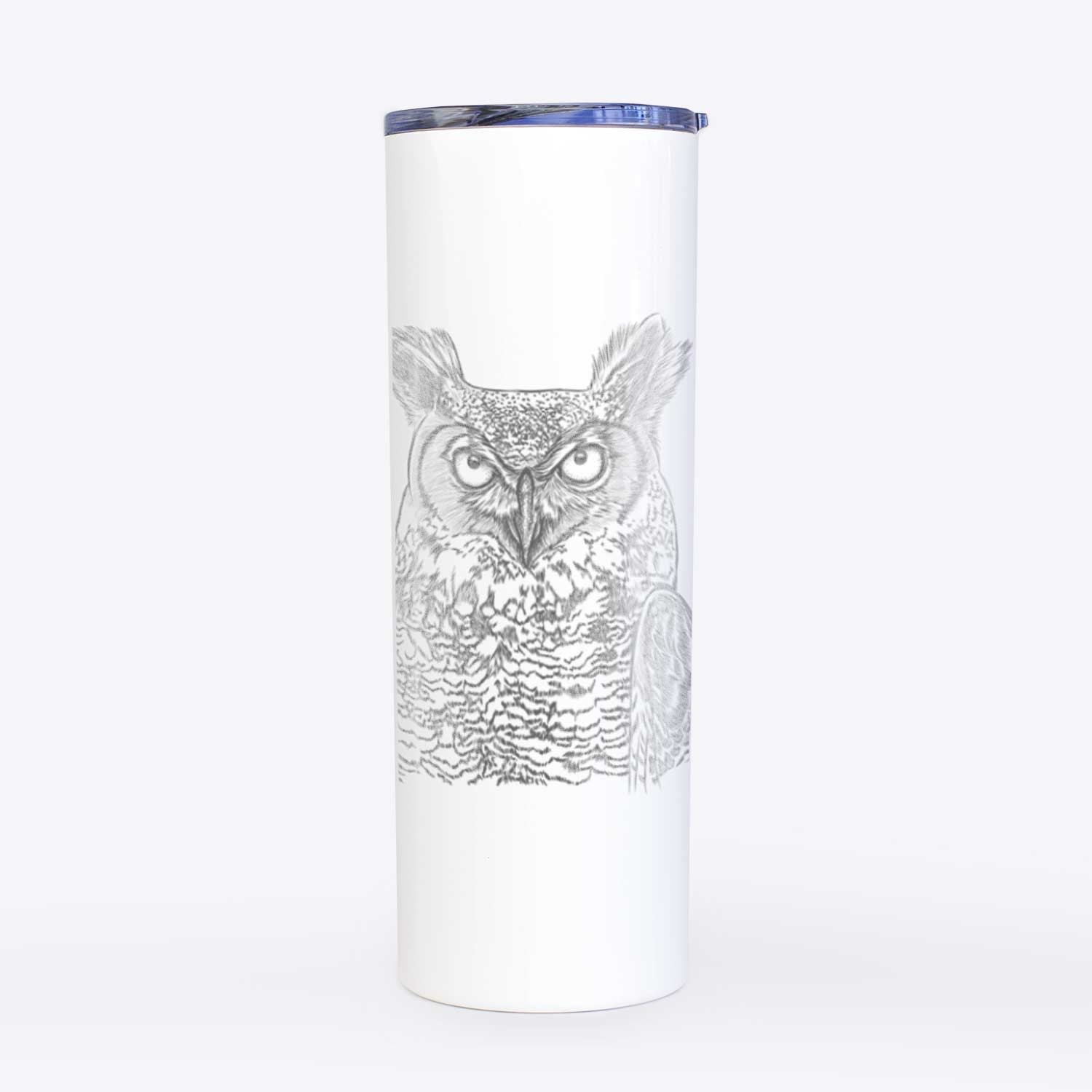 Ozwald the Grey Horned Owl - 20oz Skinny Tumbler