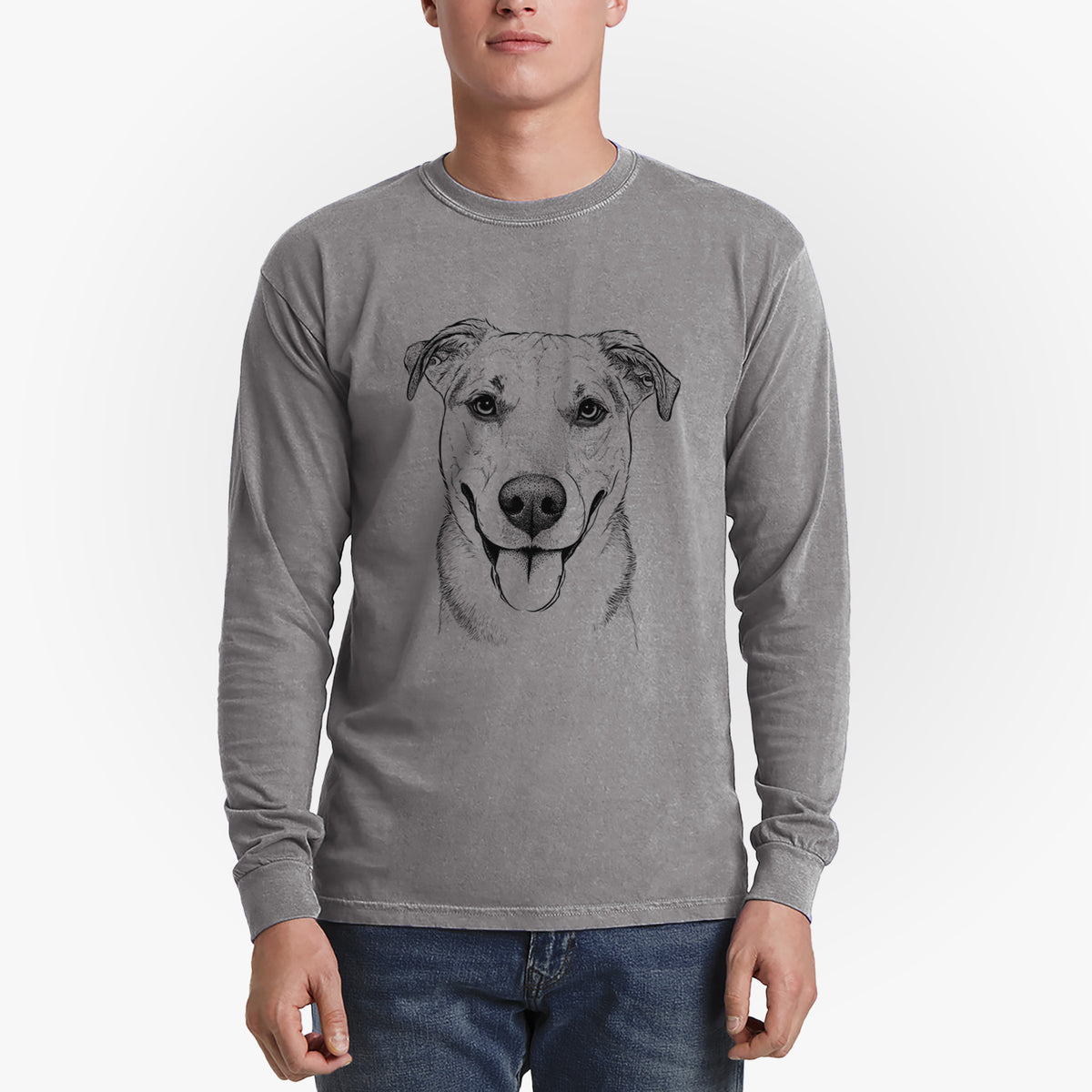 Bare Padre the Pitbull Mix - Heavyweight 100% Cotton Long Sleeve