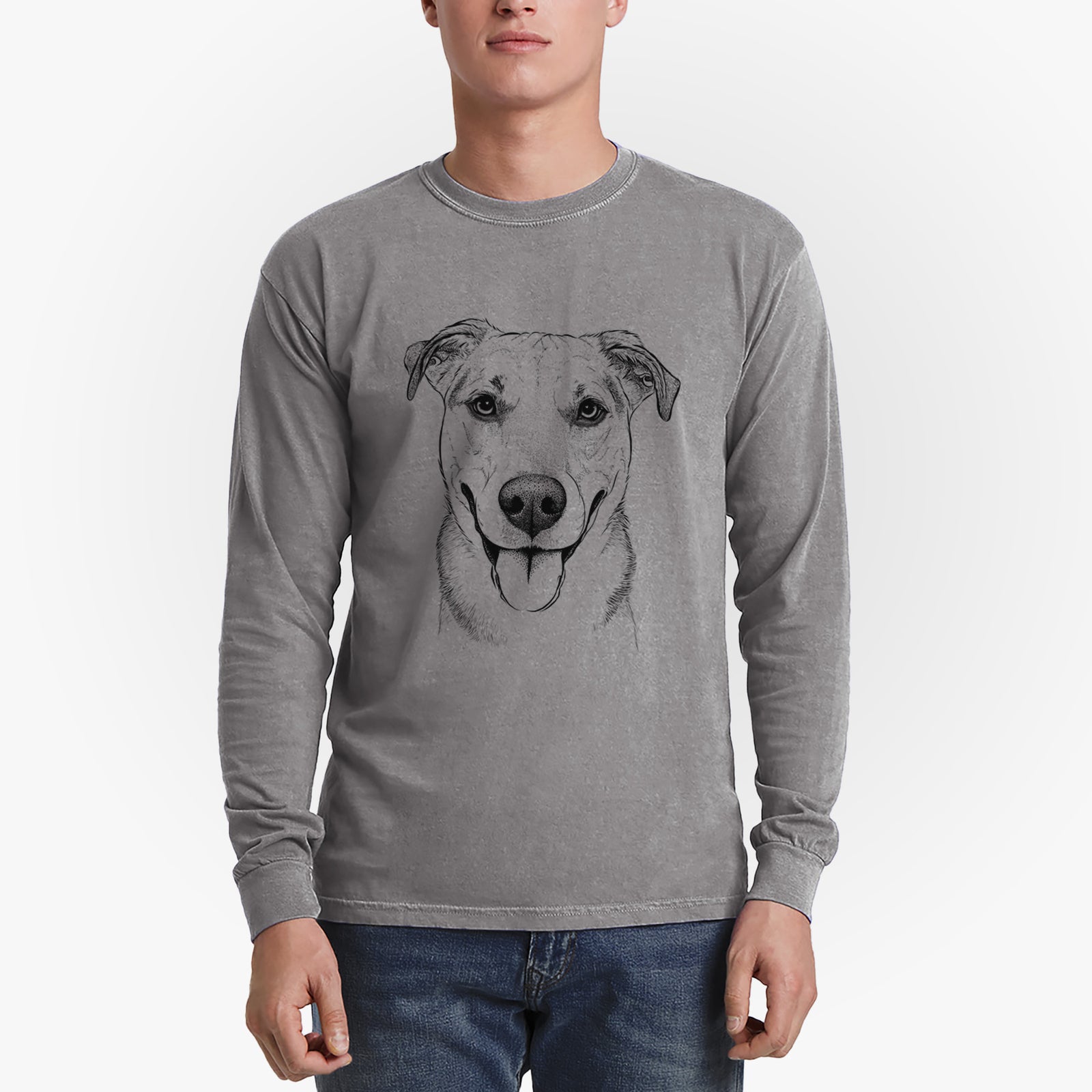 Bare Padre the Pitbull Mix - Heavyweight 100% Cotton Long Sleeve