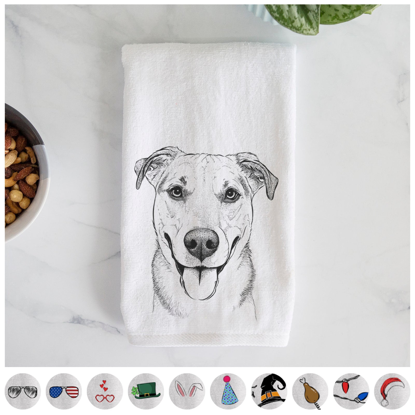 Padre the Pitbull Mix Decorative Hand Towel