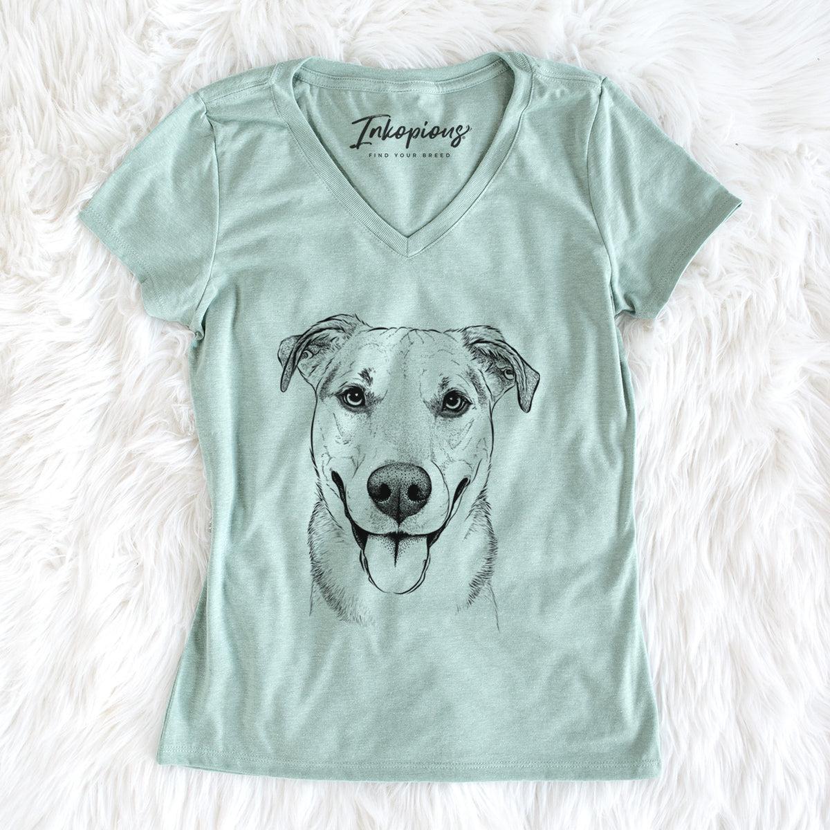 Bare Padre the Pitbull Mix - Women&#39;s V-neck Shirt