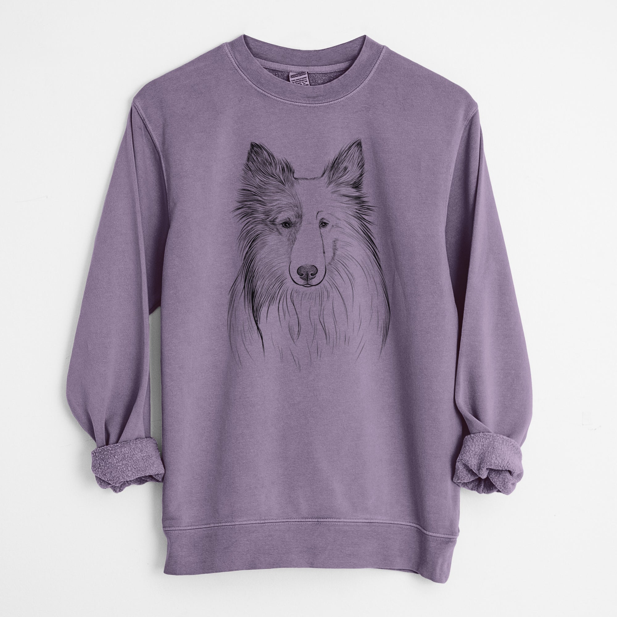 Bare Palin the Shetland Sheepdog - Unisex Pigment Dyed Crew Sweatshirt