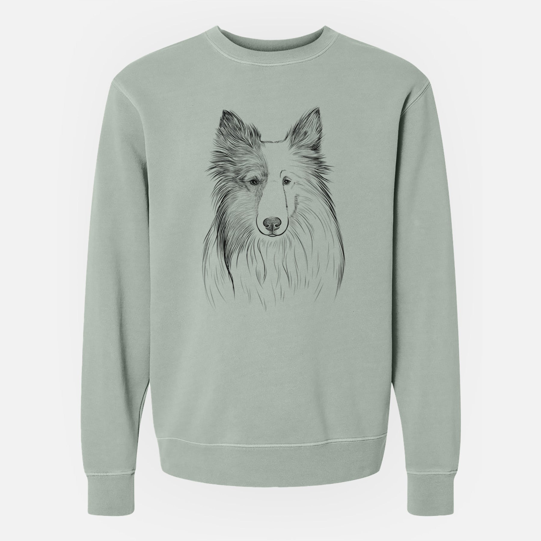 Bare Palin the Shetland Sheepdog - Unisex Pigment Dyed Crew Sweatshirt