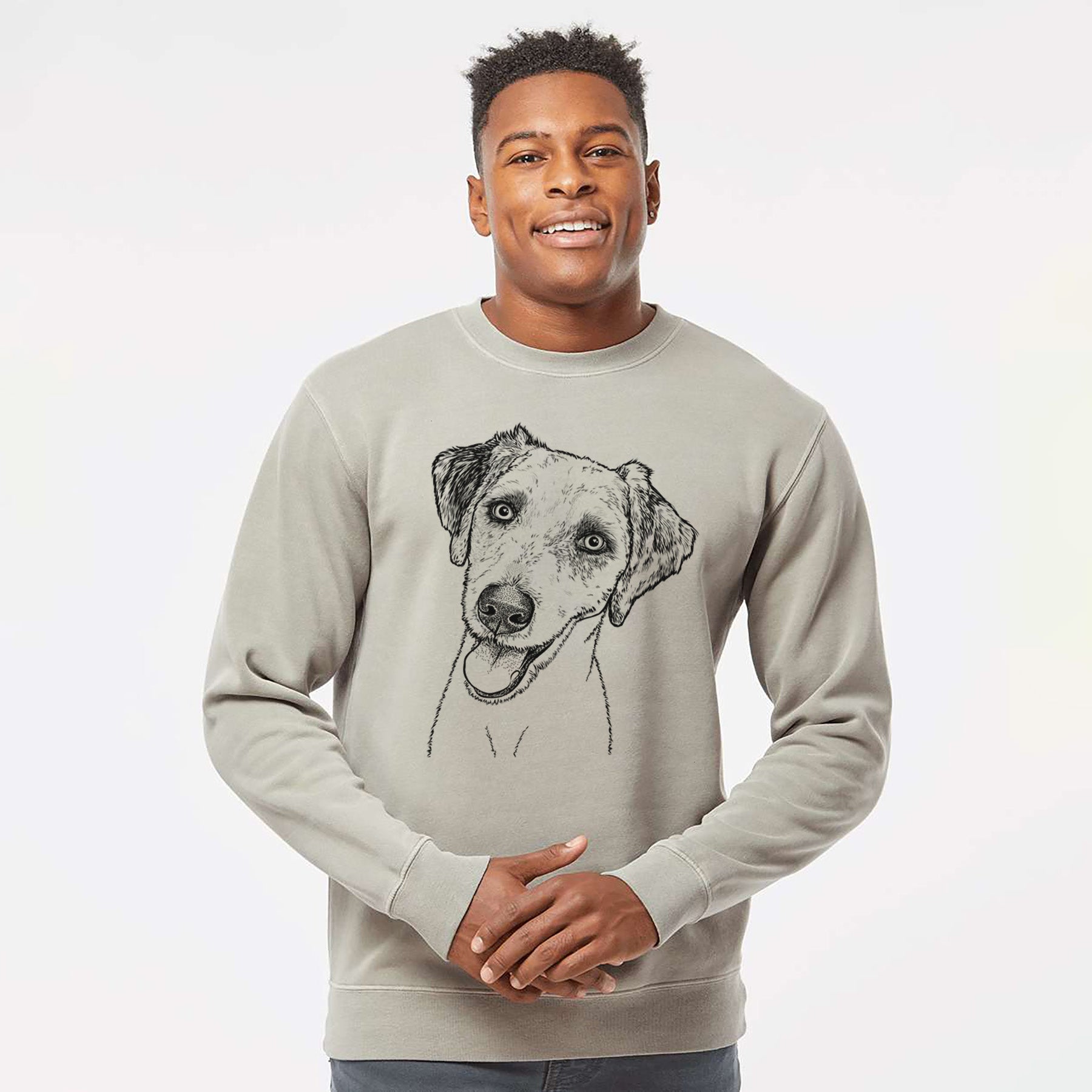 Bare Palm Palm the Aussiedoodle - Unisex Pigment Dyed Crew Sweatshirt