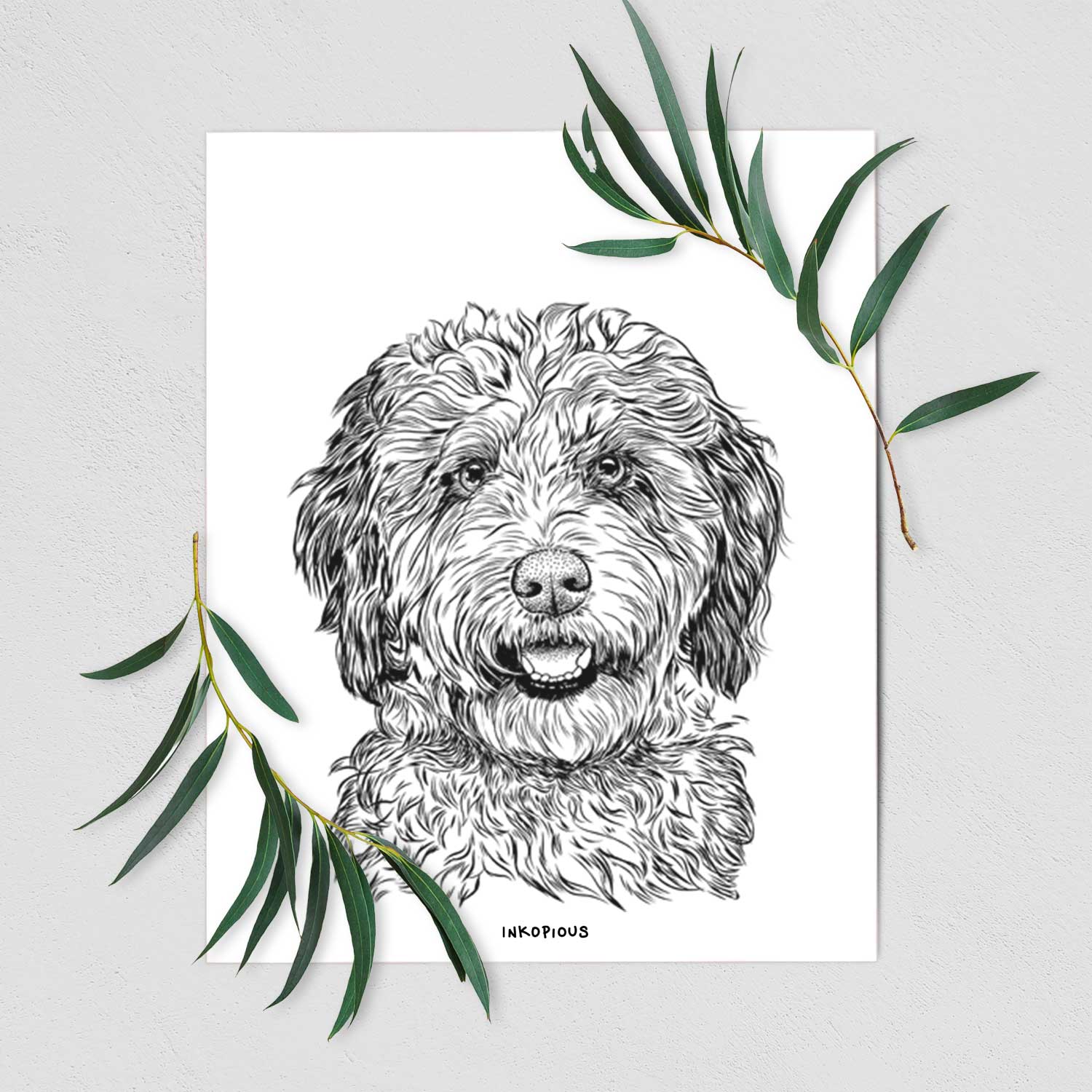 Palmer the Aussiedoodle Art Print